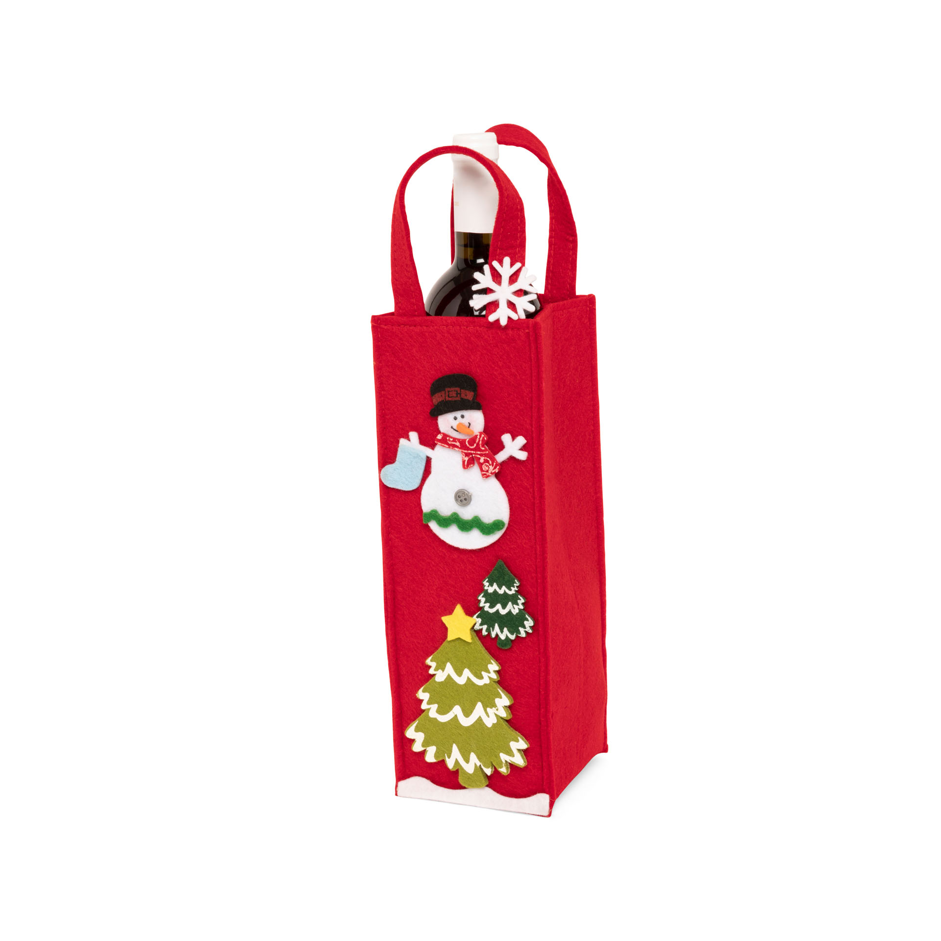 Borsa porta bottiglia natalizia, , large