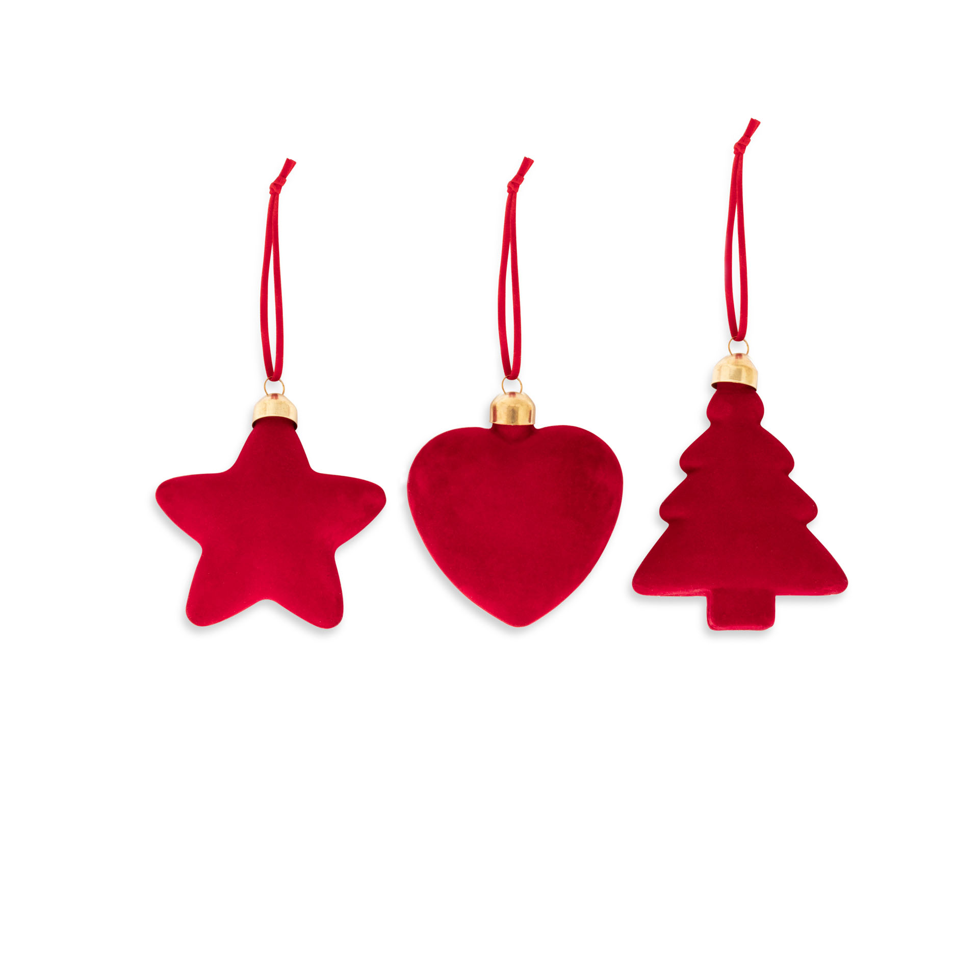 Decorazioni floccate set da 3 pz, , large