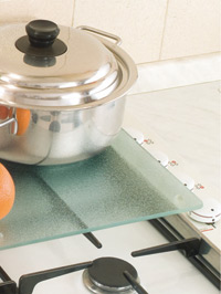 Doppio tagliere in vetro temperato, , large