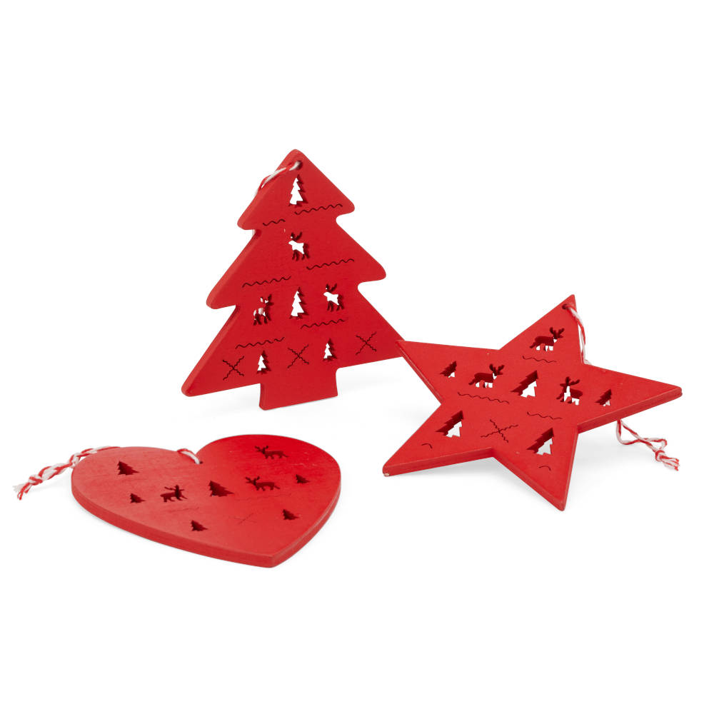 Decorazioni in legno Set di 3 pz, , large