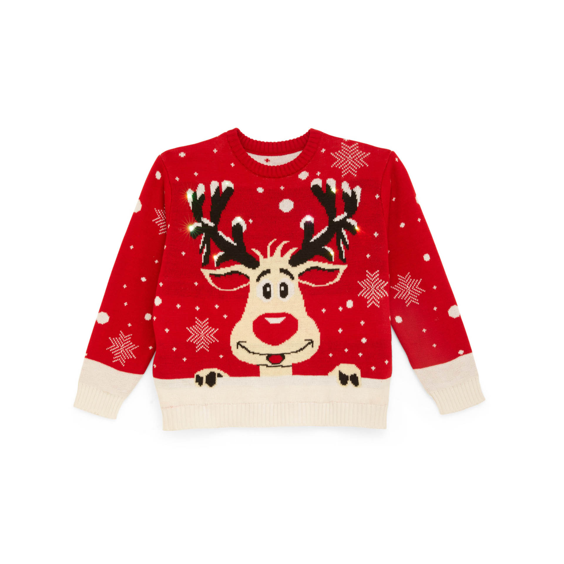 Maglione natalizio con luci, renna, , large