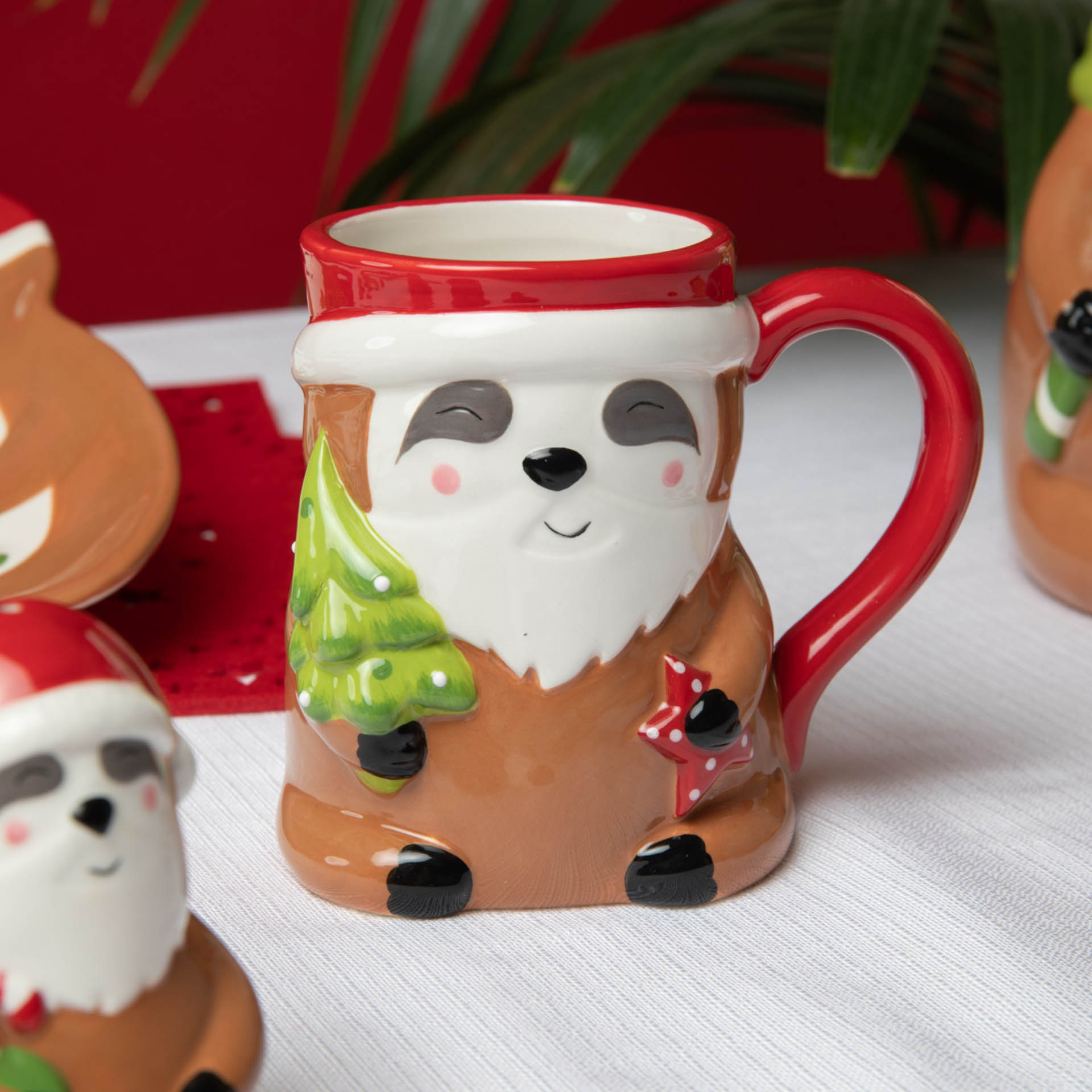 Tazza mug natalizia in ceramica bradipo, , large
