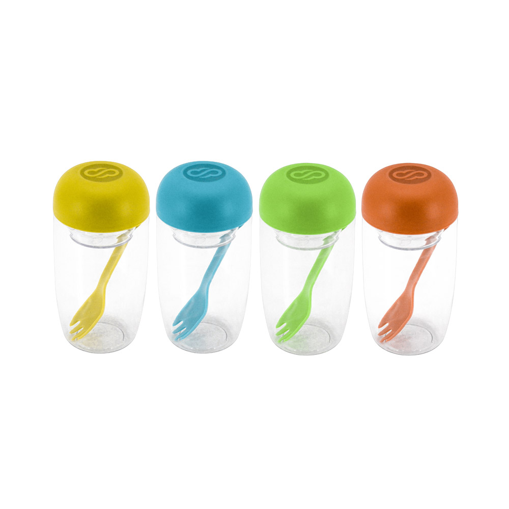 Contenitore per insalata con porta condimento, , large