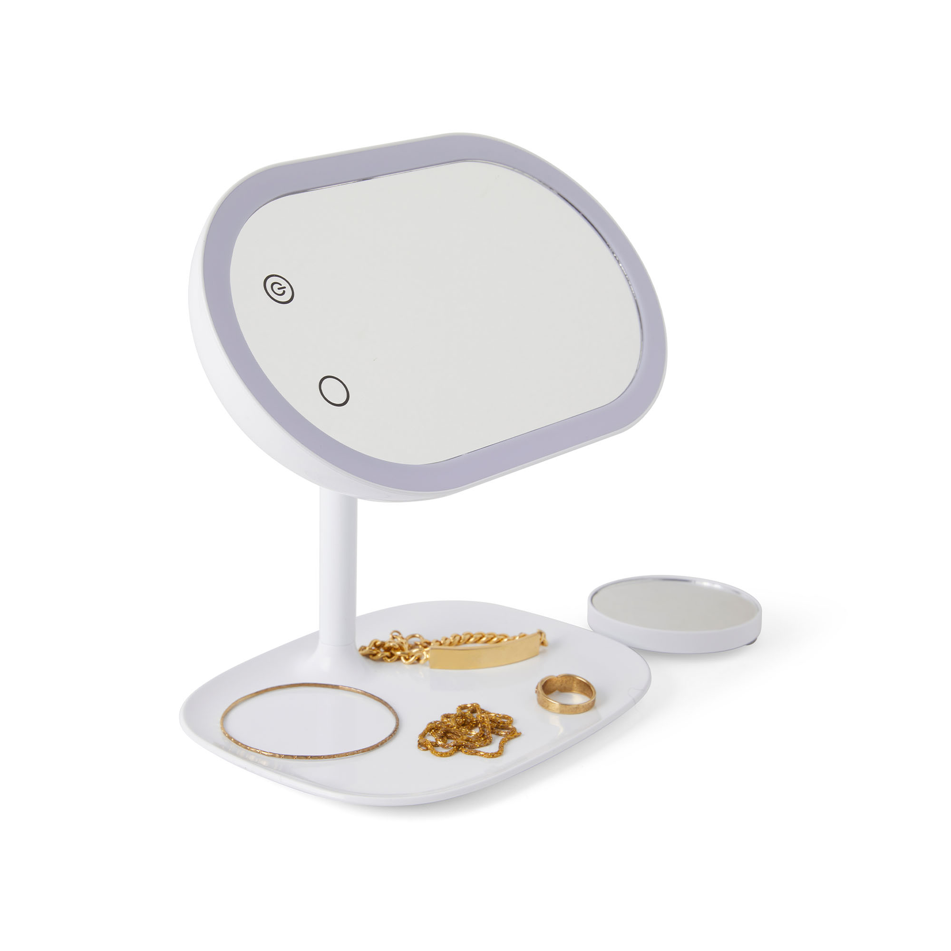 Specchio luminoso rotante 2 in 1 con ingrandimento, , large