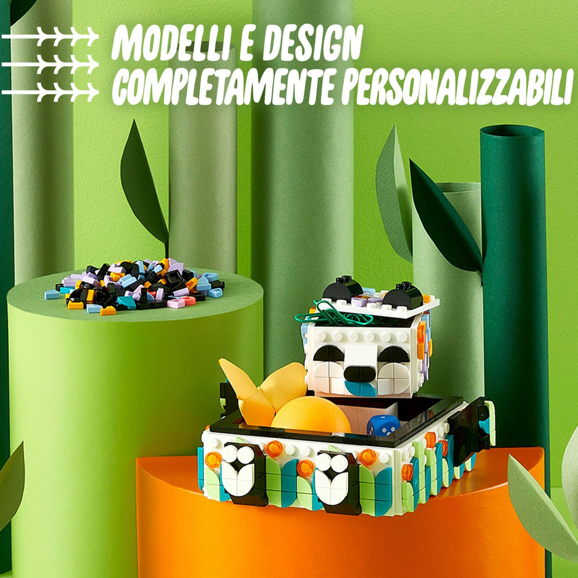 LEGO DOTS Il Simpatico Panda Portaoggetti, Set Scatola Fai da Te con Panda Gioca 41959, , large