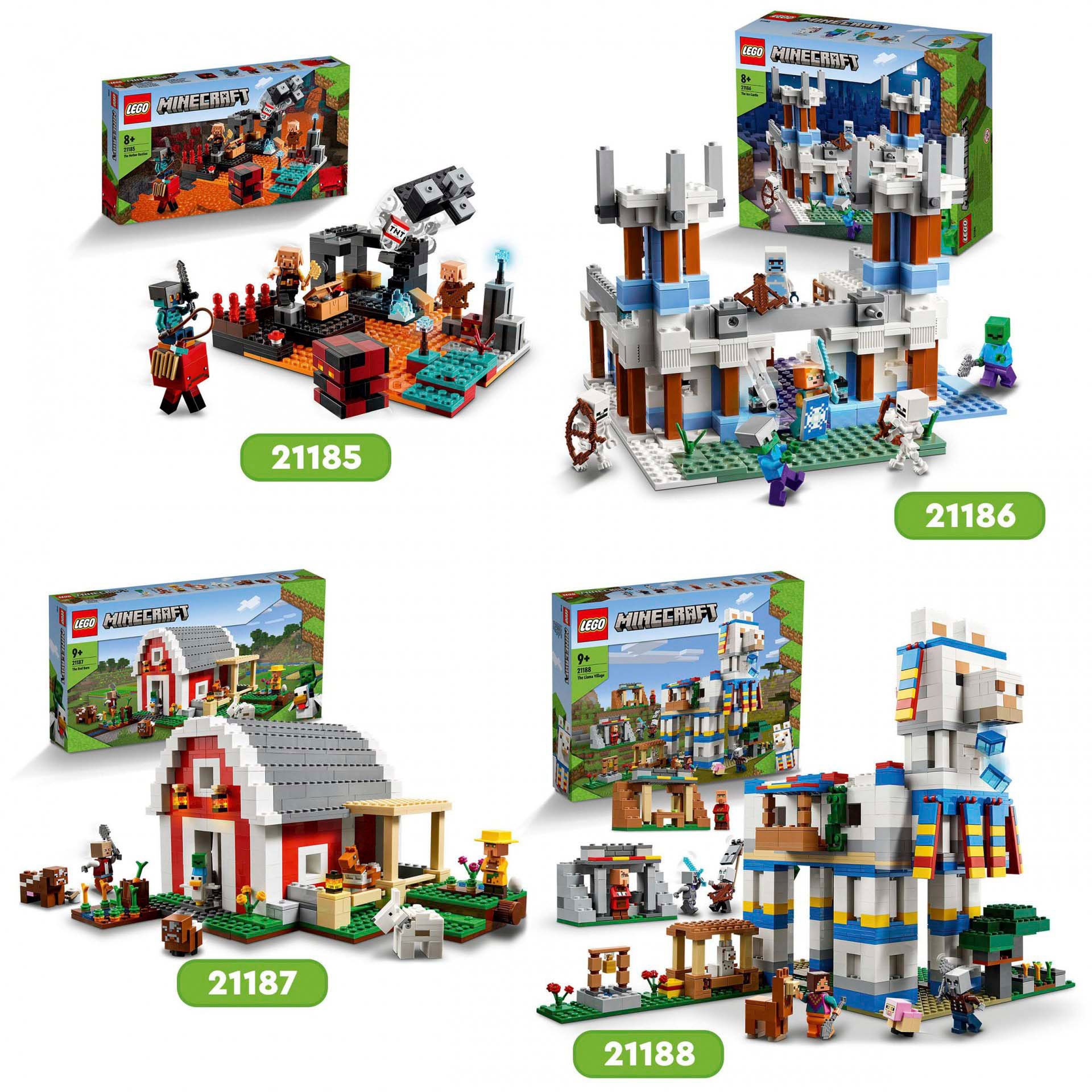 LEGO Minecraft Il Villaggio dei Lama, Casa Giocattolo da Costruire con Animali d 21188, , large