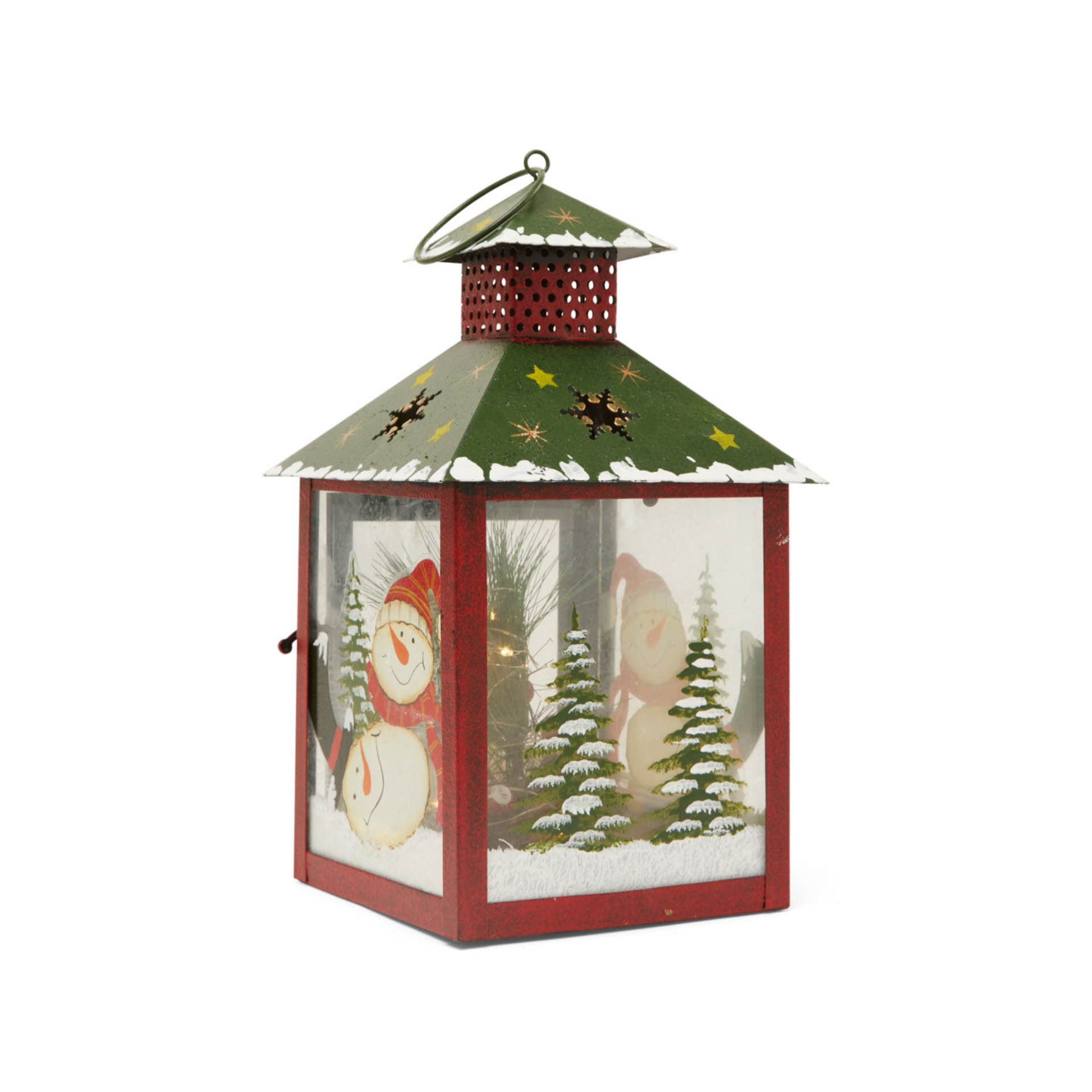 Lanterna Natalizia In Metallo Con Luce H 26 Cm, , large