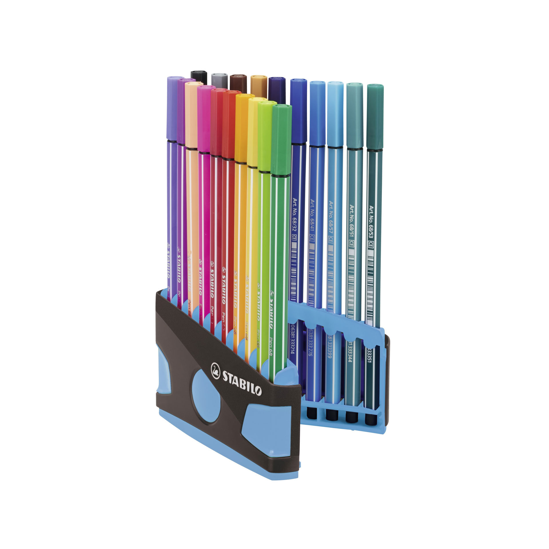 STABILO Pen 68 Colorparade - Astuccio Desk-Set da 20 antracite/azzurro, , large