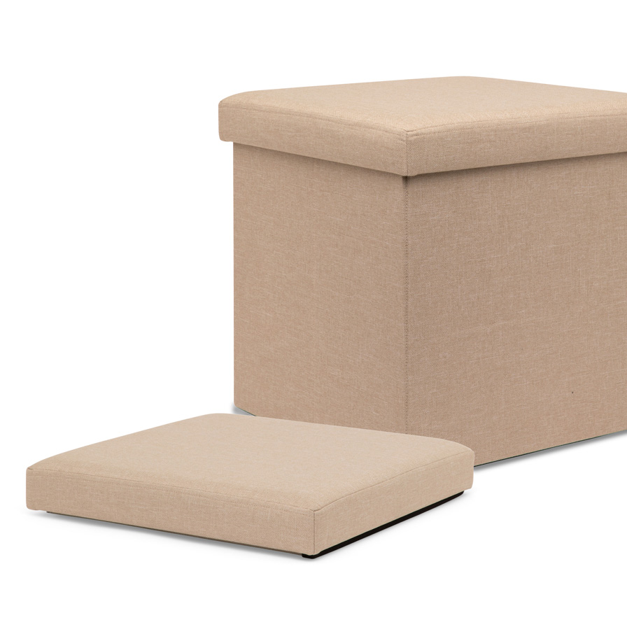 Pouf contenitore cubo pieghevole, , large