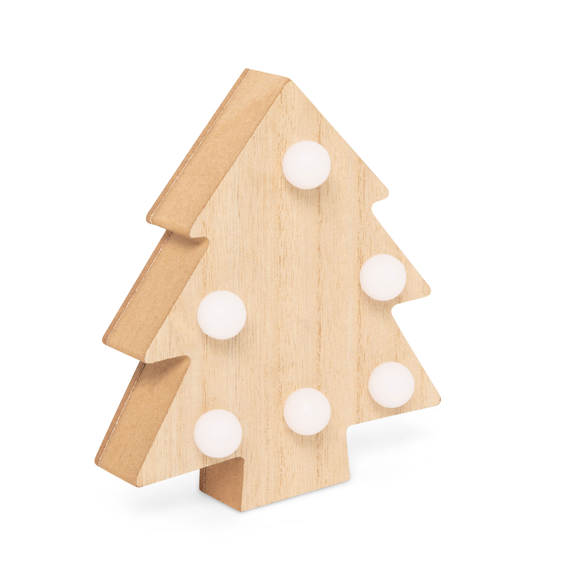 Abete in legno con luci LED, , large