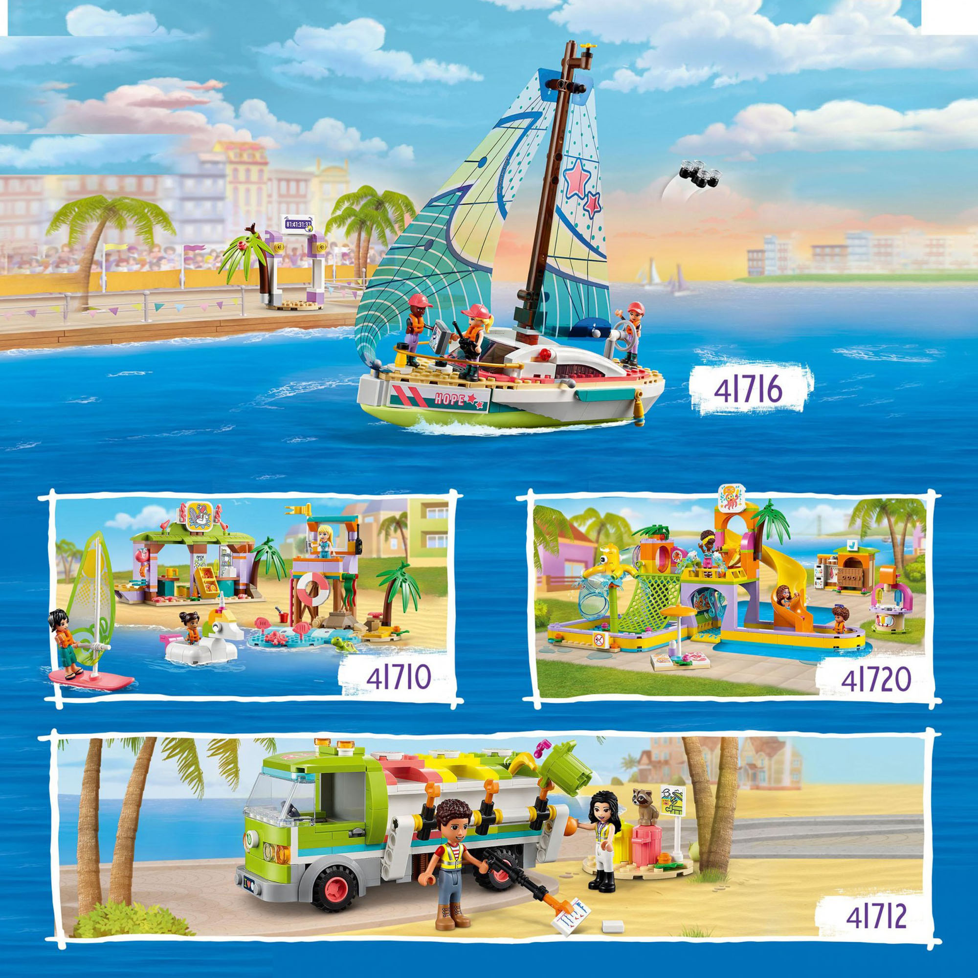 LEGO Friends Parco Acquatico, Set con Piscina con Scivolo, Gioco Estivo con Mini 41720, , large