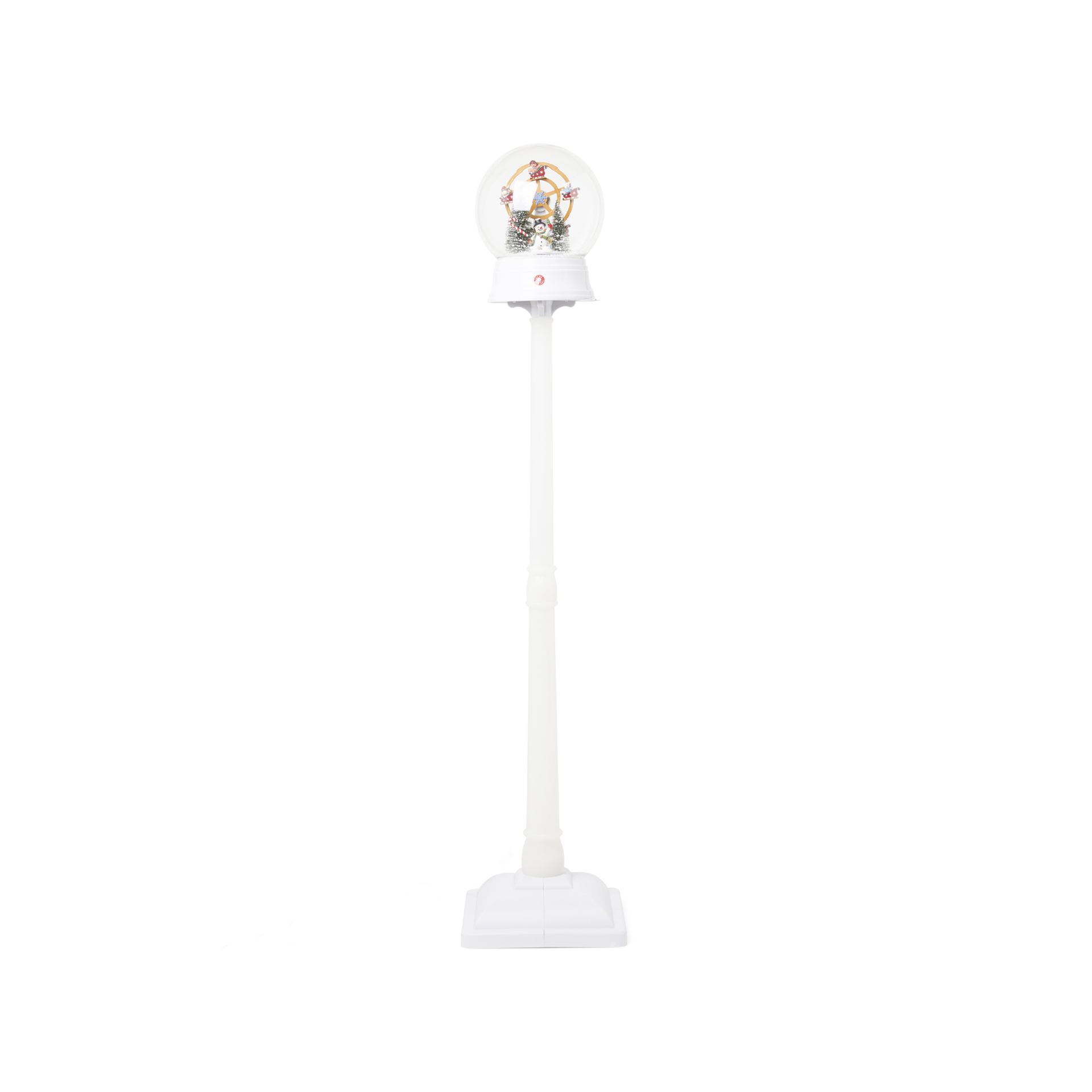Lampione Musicale Natalizio Con Luci E Neve - Colore Bianco, , large