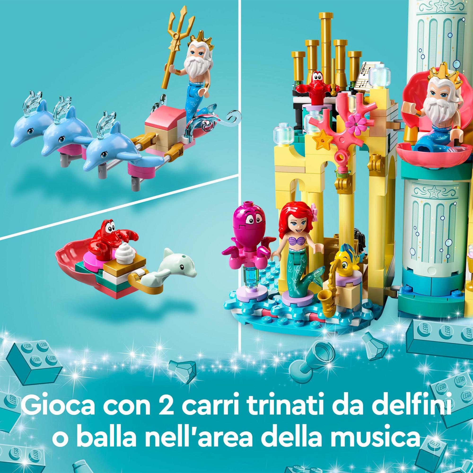 LEGO Disney Il Palazzo Sottomarino di Ariel, Castello Giocattolo con Mini Bambol 43207, , large