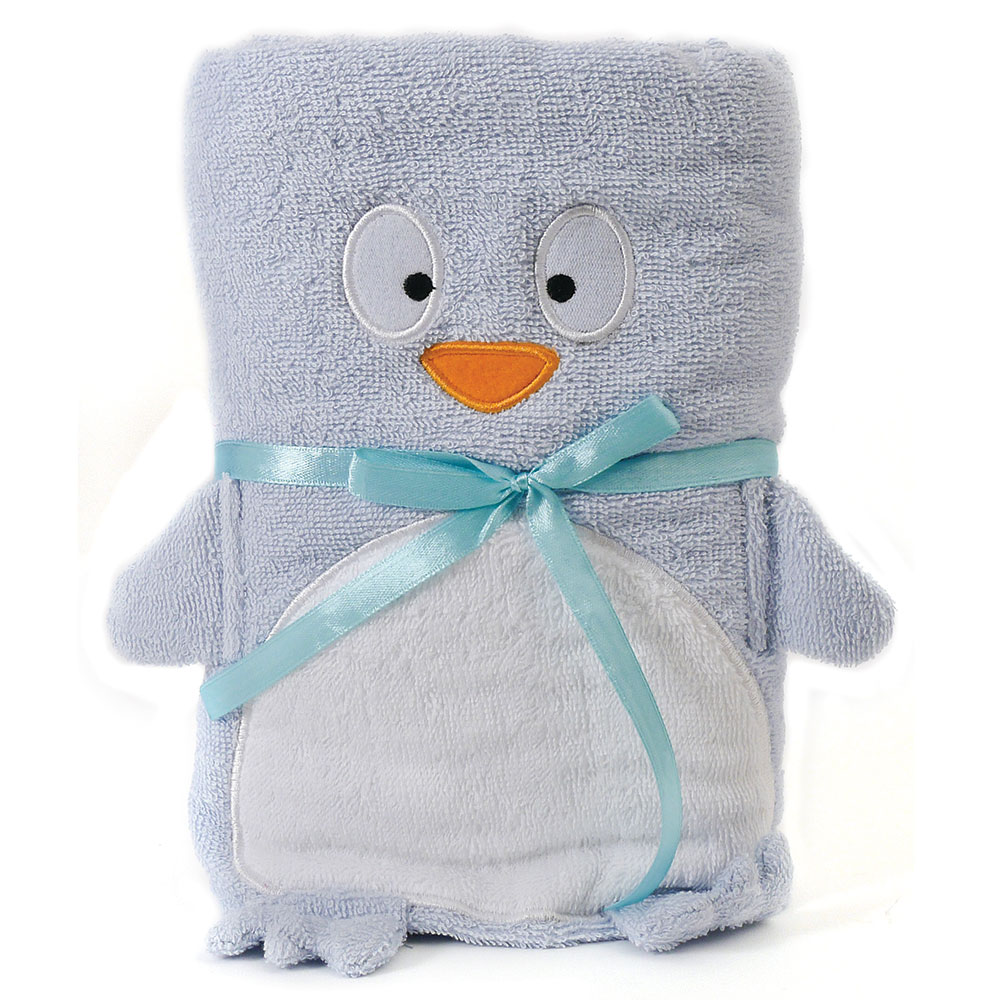 Asciugamano con cappuccio Pinguino, , large