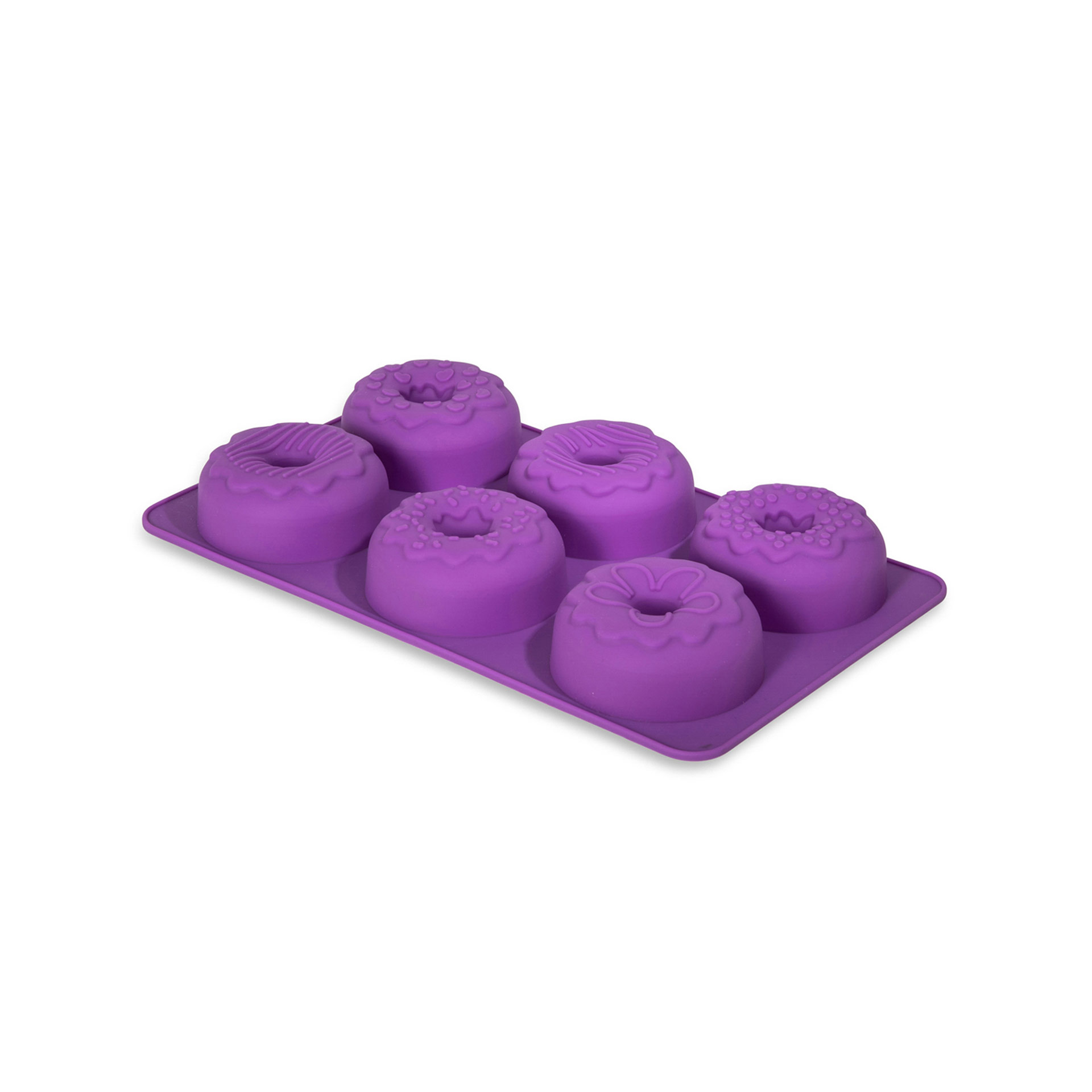 Stampo in silicone per 6 donut con decorazioni, , large