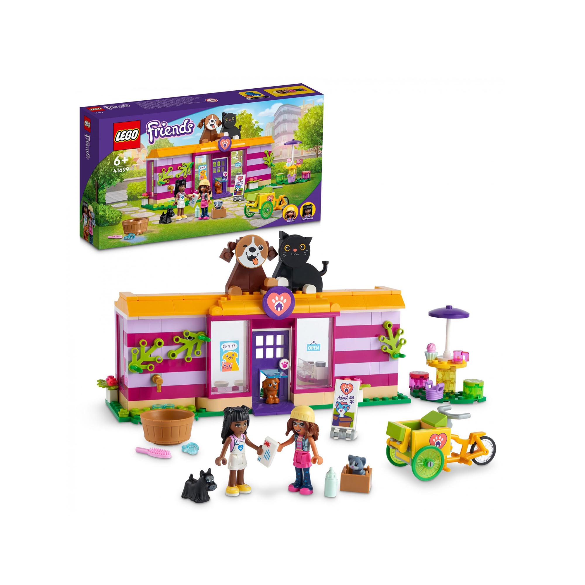 LEGO 41699 Friends Il Caffè di Adozione dei Cuccioli, Parco Giochi Animali, Gioc 41699, , large