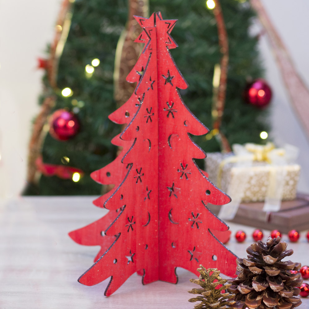 Albero di Natale in legno componibile 38 cm, , large