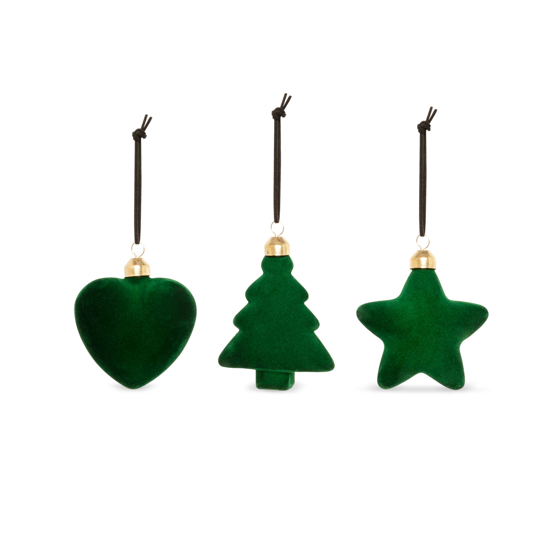Decorazioni floccate set da 3 pz, , large