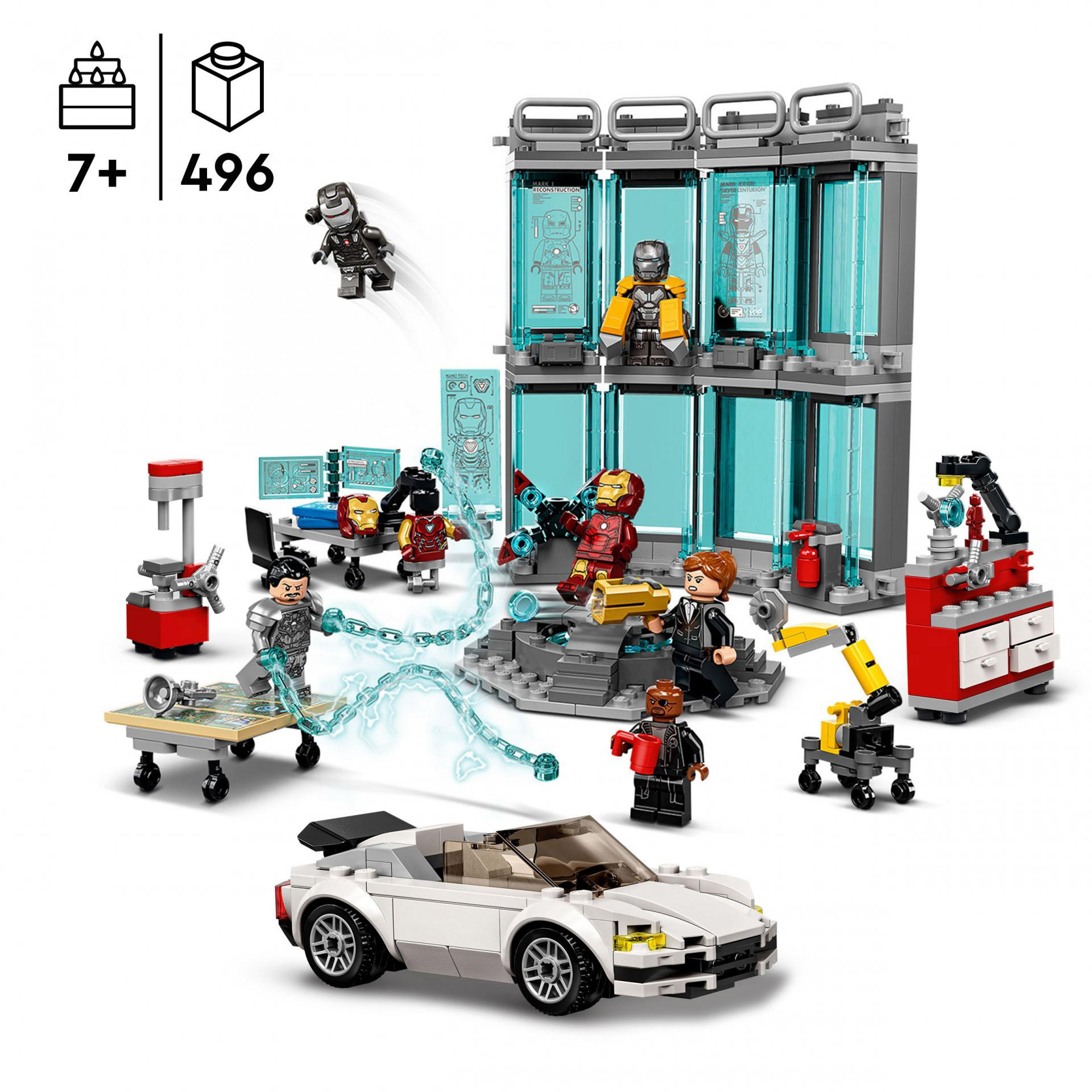 LEGO Marvel Armeria di Iron Man, Set Costruzioni con Casco, Tuta e Supereroi Gio 76216, , large