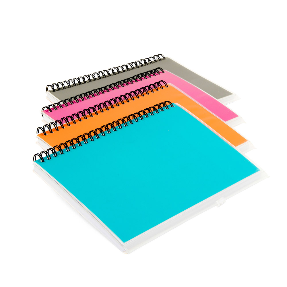Block notes ad anelli con tasca frontale, , large