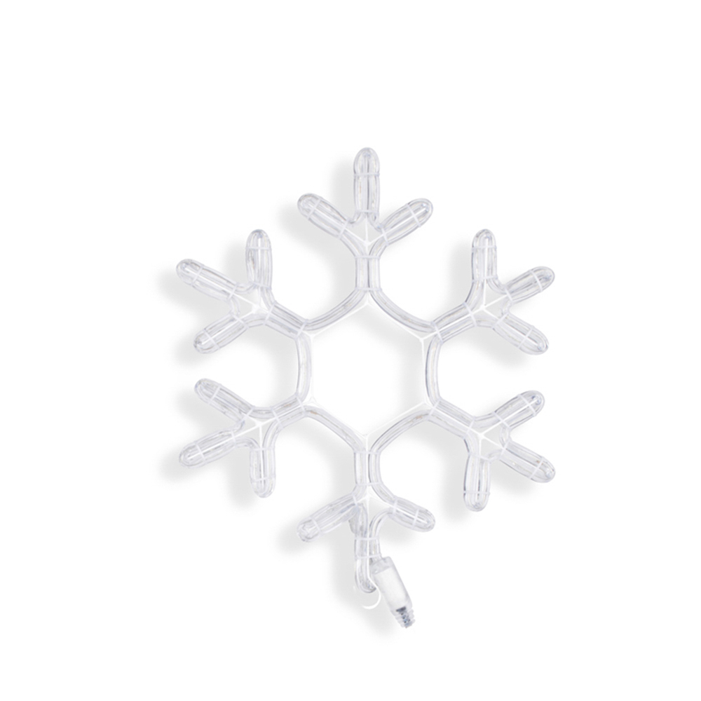 Fiocco di neve luminoso a led 33 cm colore bianco ghiaccio 8 giochi decorazioni