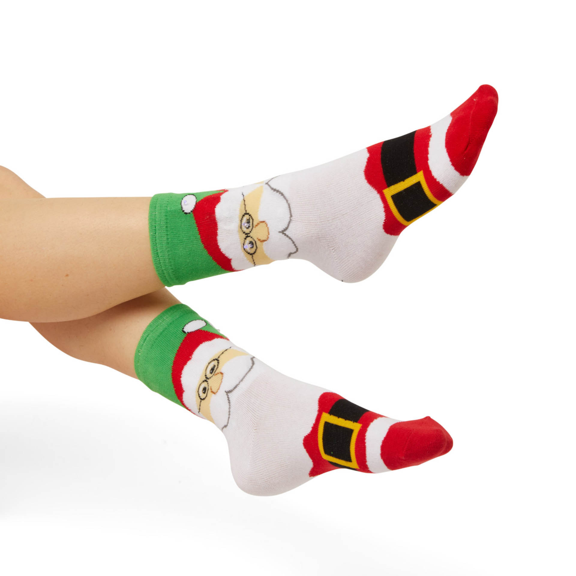 Calzini natalizi con LED, Babbo Natale, , large