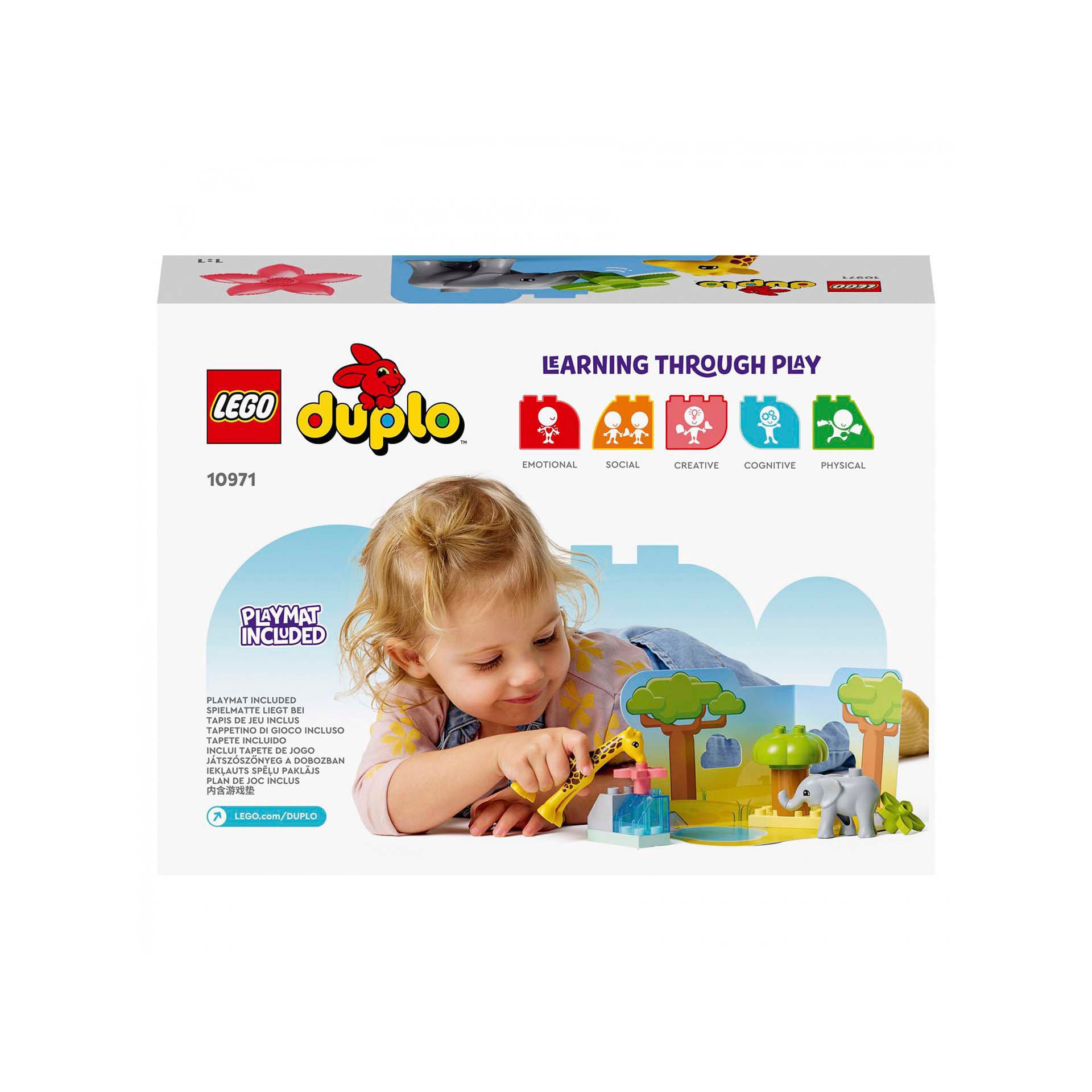 LEGO DUPLO Animali dell'Africa, Giochi Educativi per Bambini dai 2 Anni con Gir 10971, , large