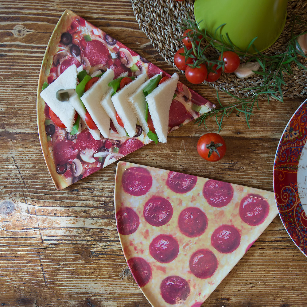 Piatto a forma di trancio di pizza, , large