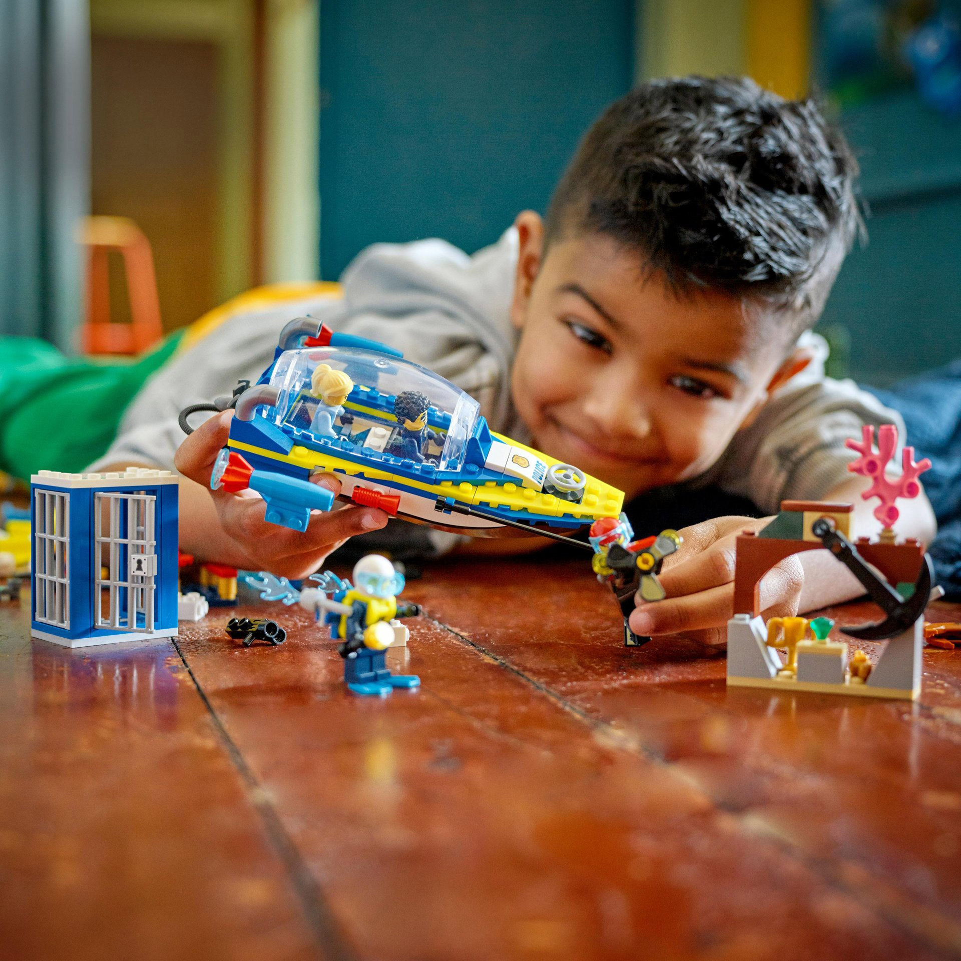 LEGO City Missioni Investigative della Polizia Marittima, Set Costruzioni con Av 60355, , large