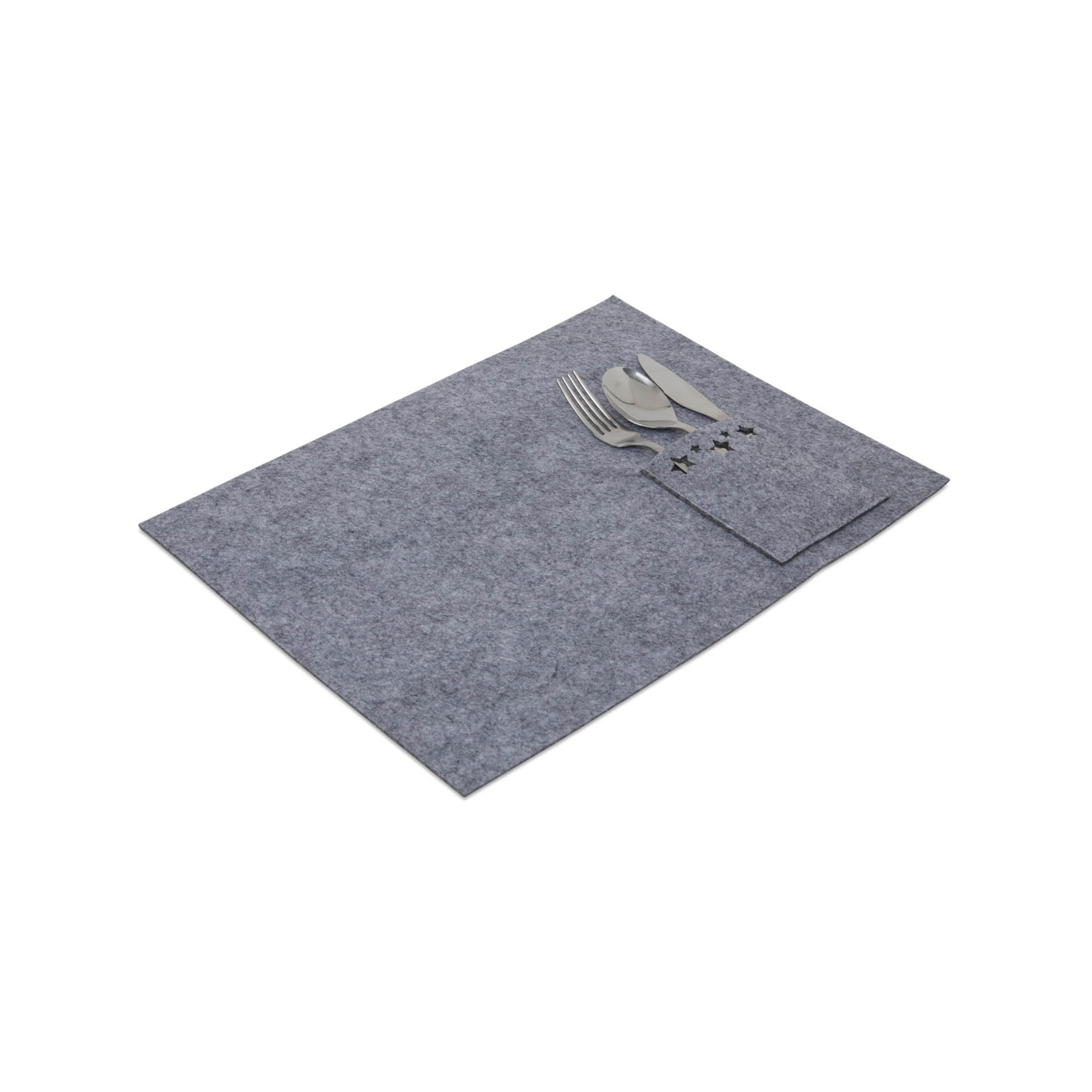Tovaglietta americana in feltro con portaposate, , large