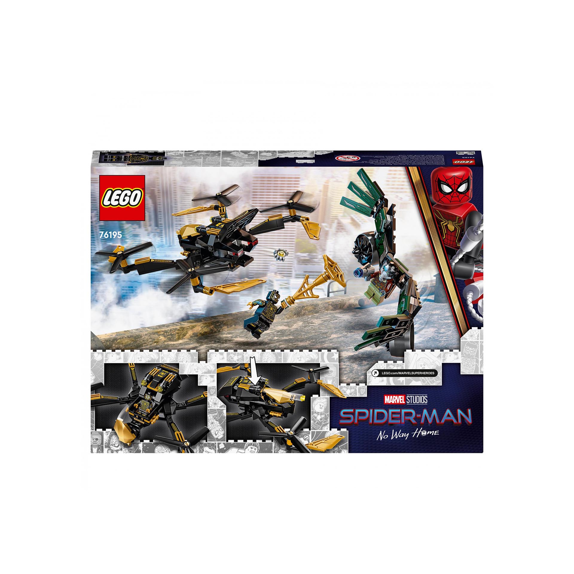 LEGO Marvel Duello Con Il Drone Di Spider-Man, Giocattoli Bambini 7 Anni e Più,  76195, , large