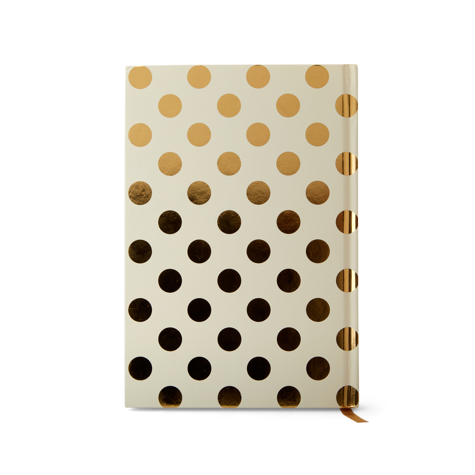Quaderno A5 A Quadretti Con Copertina Rigida Color Bianco A Pois Dorati, , large