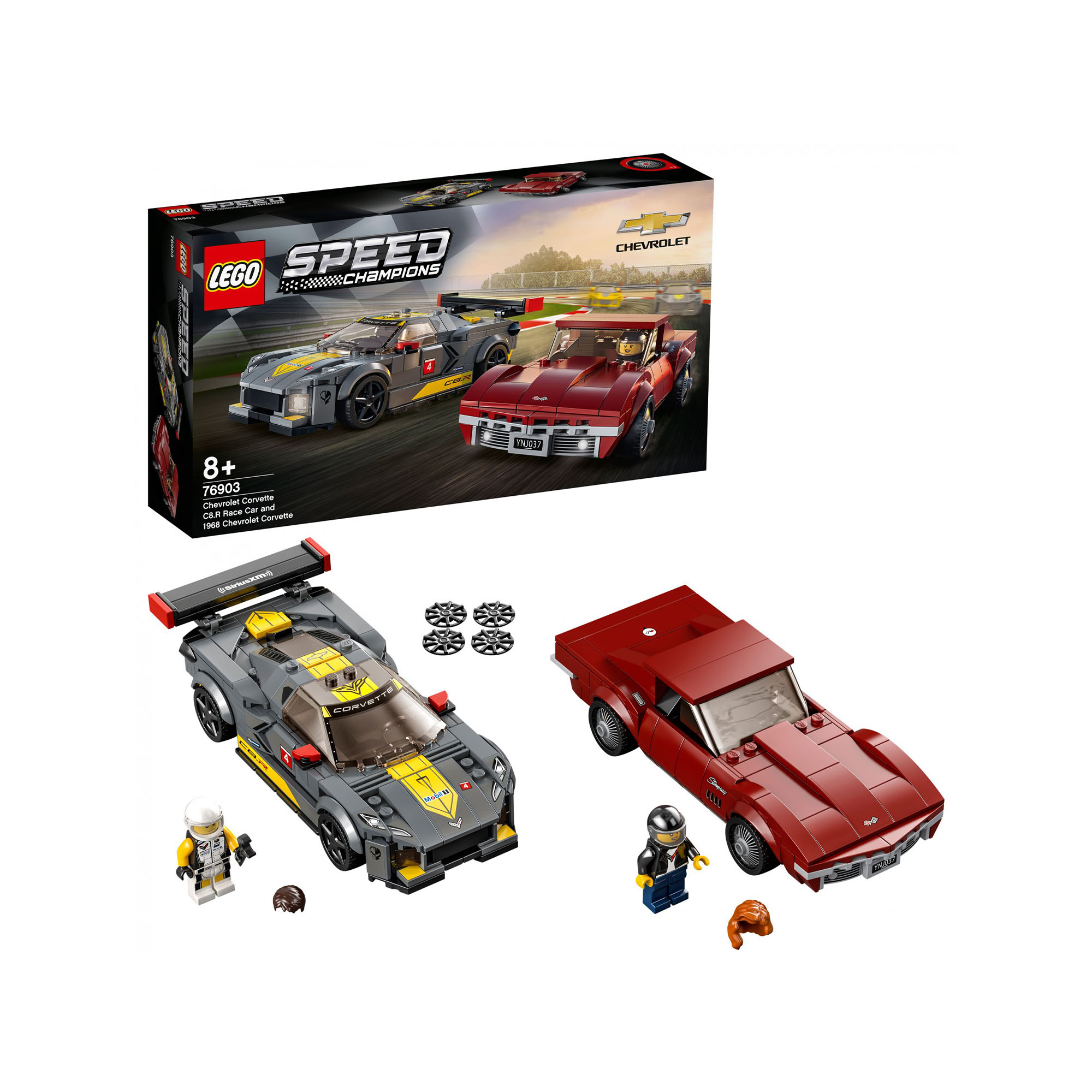 LEGO Speed Champions Chevrolet Corvette C8.R e 1968 Chevrolet Corvette, 2 Modell 76903, , large