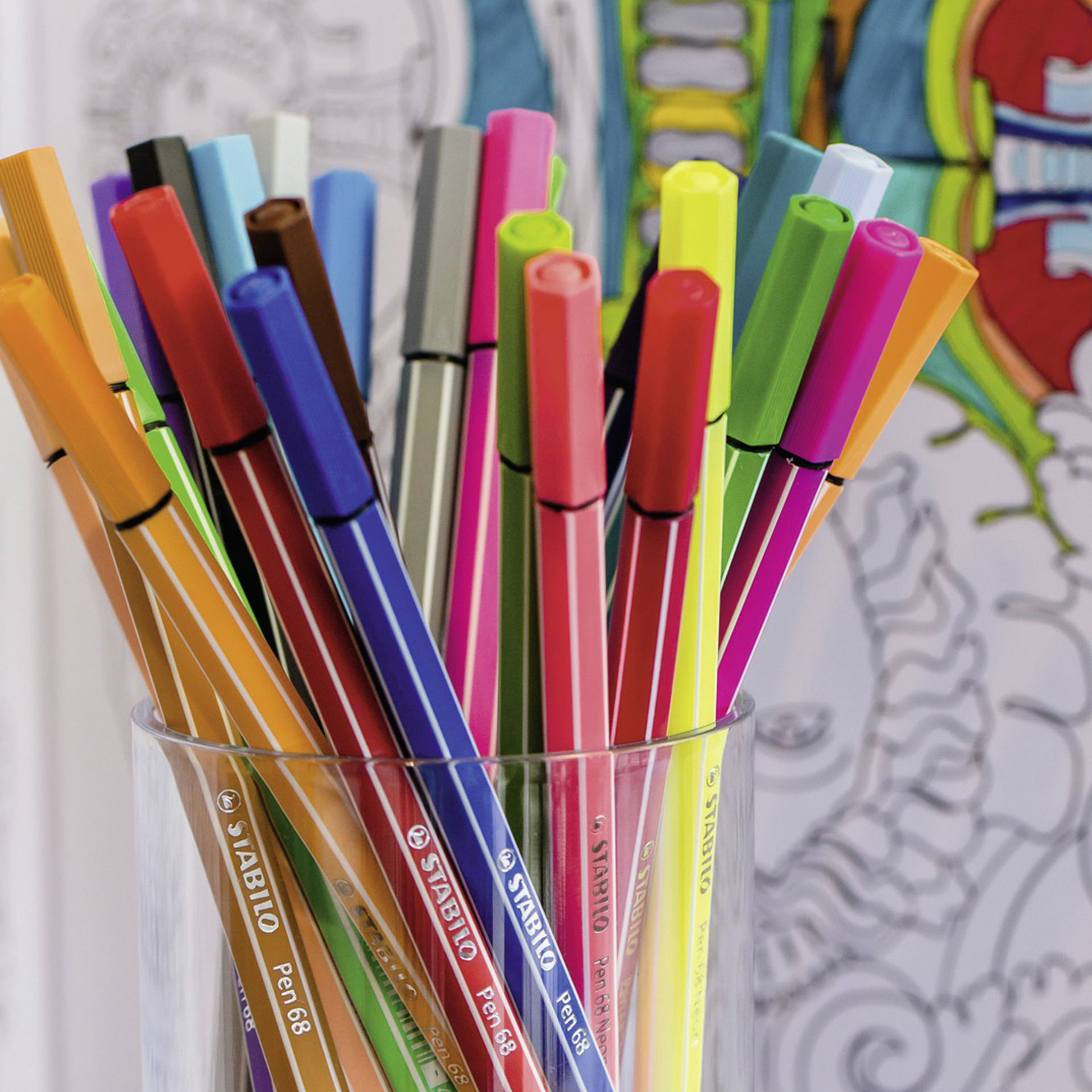 STABILO Pen 68 - Scatola in Metallo da 15 - Colori assortiti, , large