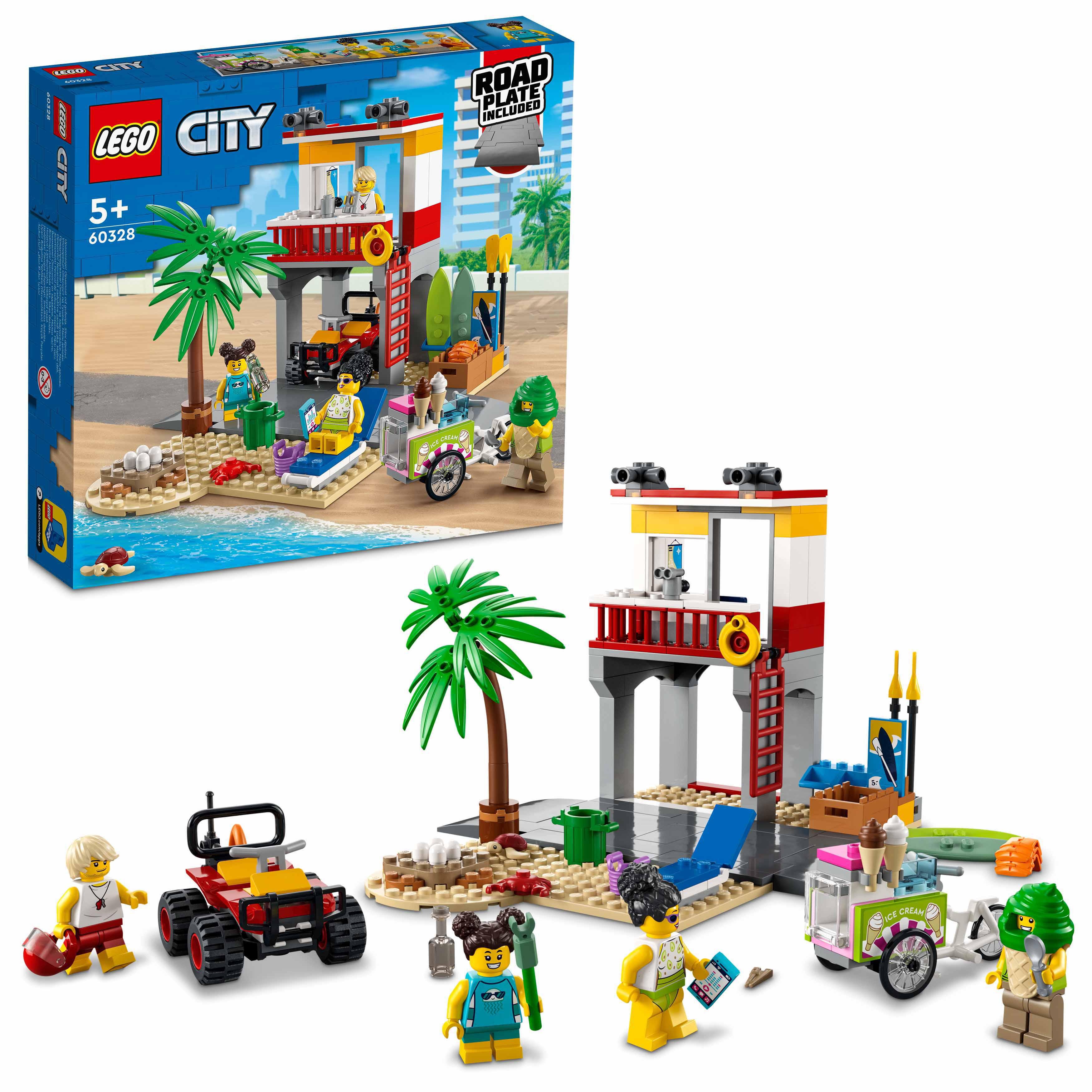 LEGO City Postazione del Bagnino, Set con ATV e Strada, Giocattoli Creativi, Ide 60328, , large