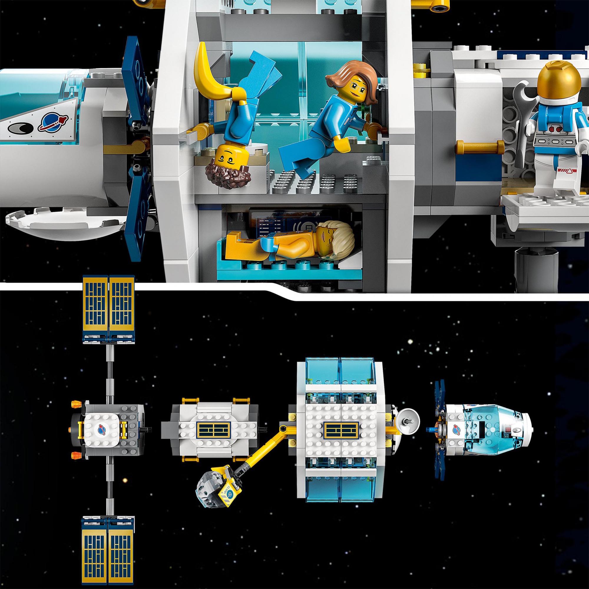 LEGO 60349 City Stazione Spaziale Lunare, Giocattoli Ispirati alla NASA, 5 Minif 60349, , large