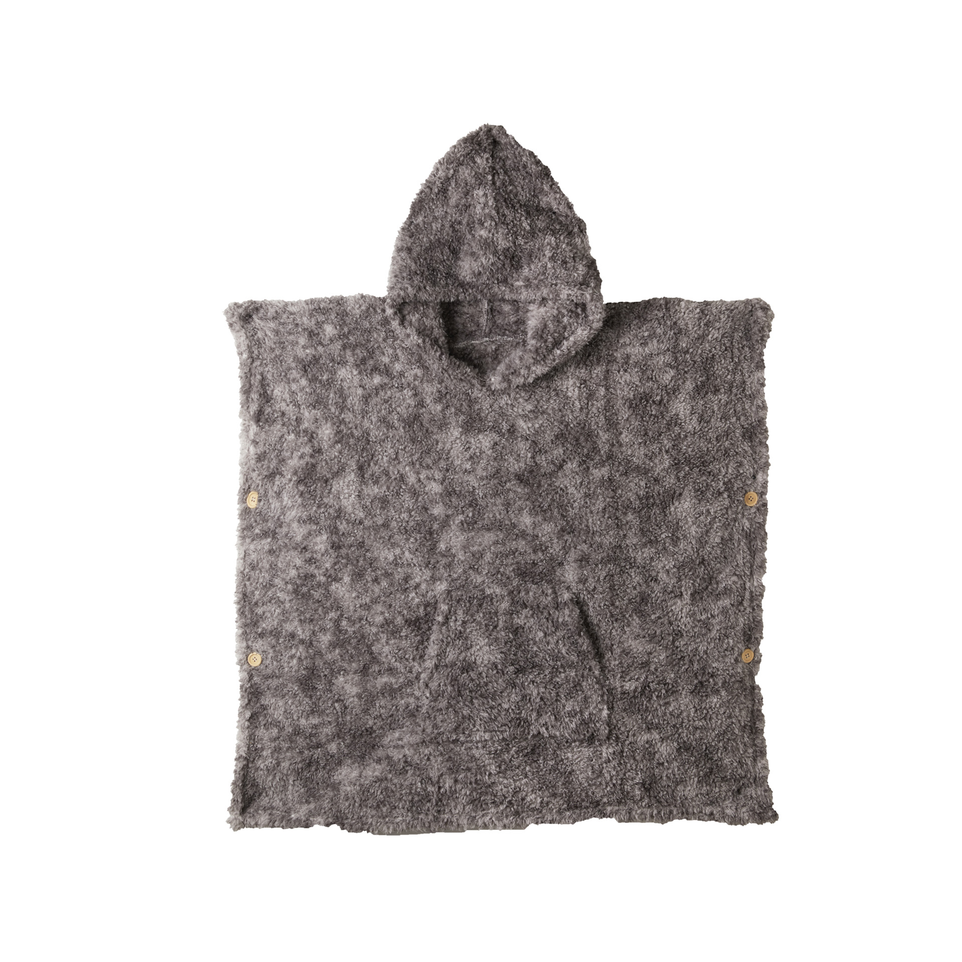 Felpa Poncho In Pile Con Cappuccio, , large