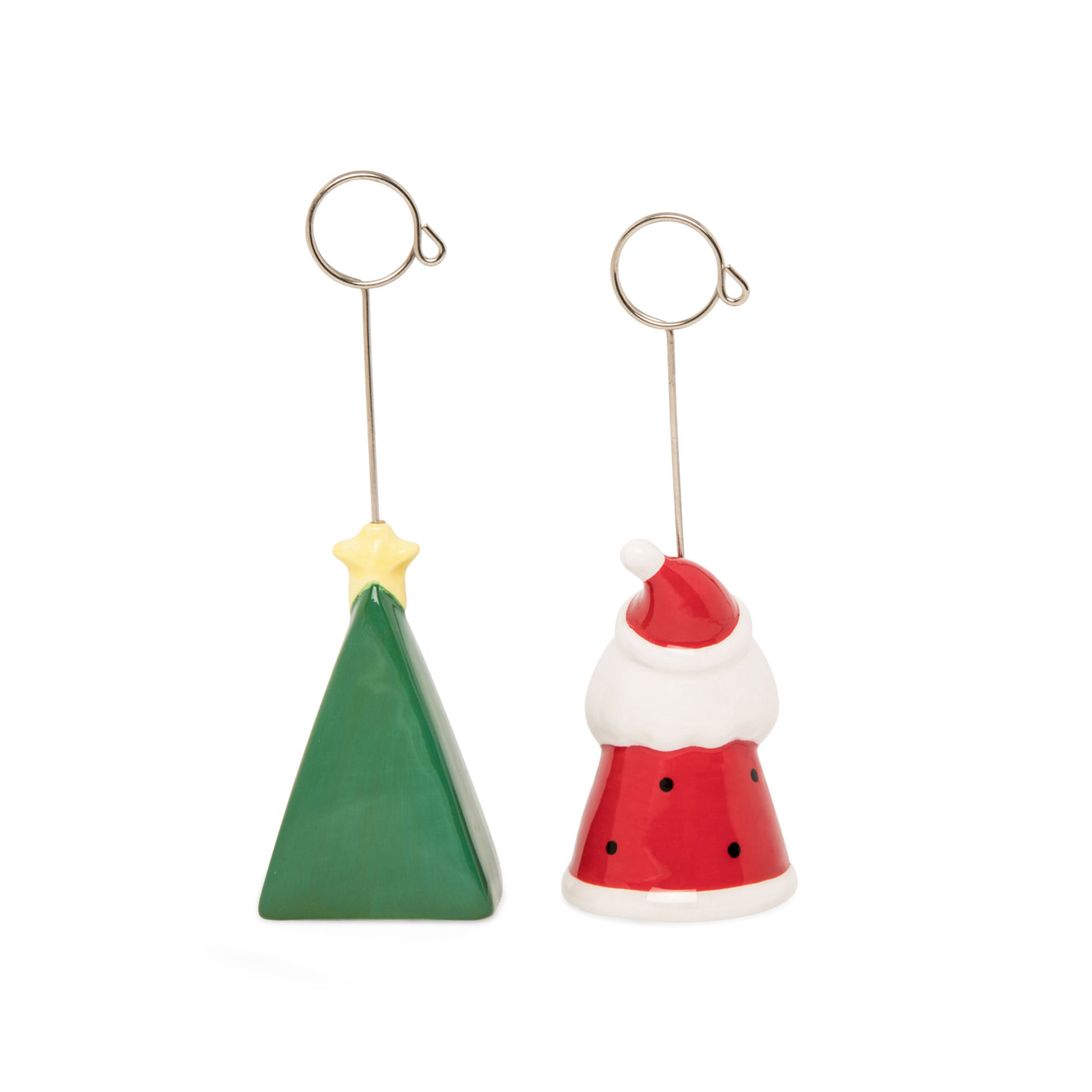 Coppia di segnaposto albero e Babbo Natale, , large