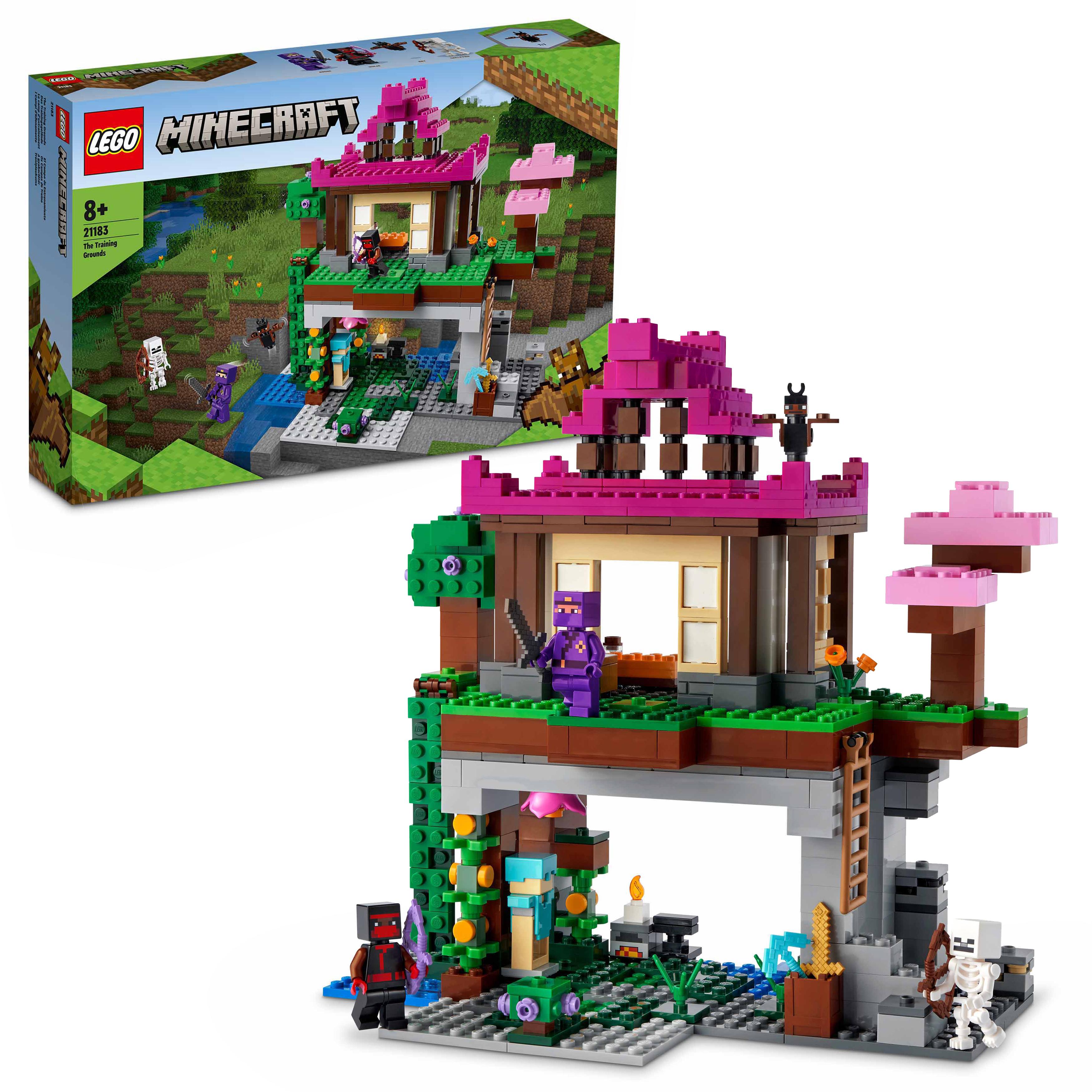 LEGO Minecraft I Campi d'Allenamento, Idea Regalo, Dojo e Bottega del Fabbro, G 21183, , large