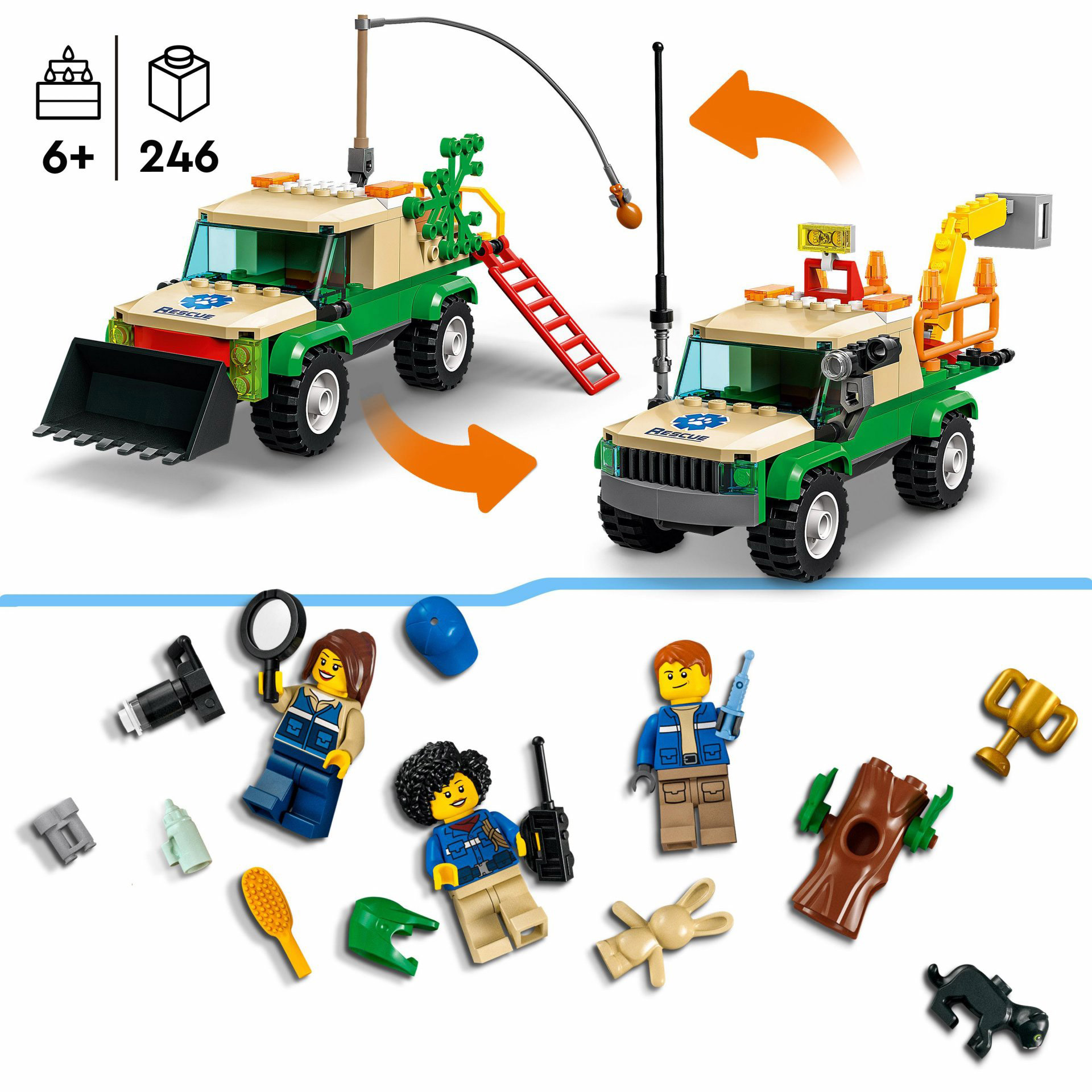 LEGO City Missioni di Salvataggio Animale, Set di Costruzioni con Avventura Digi 60353, , large