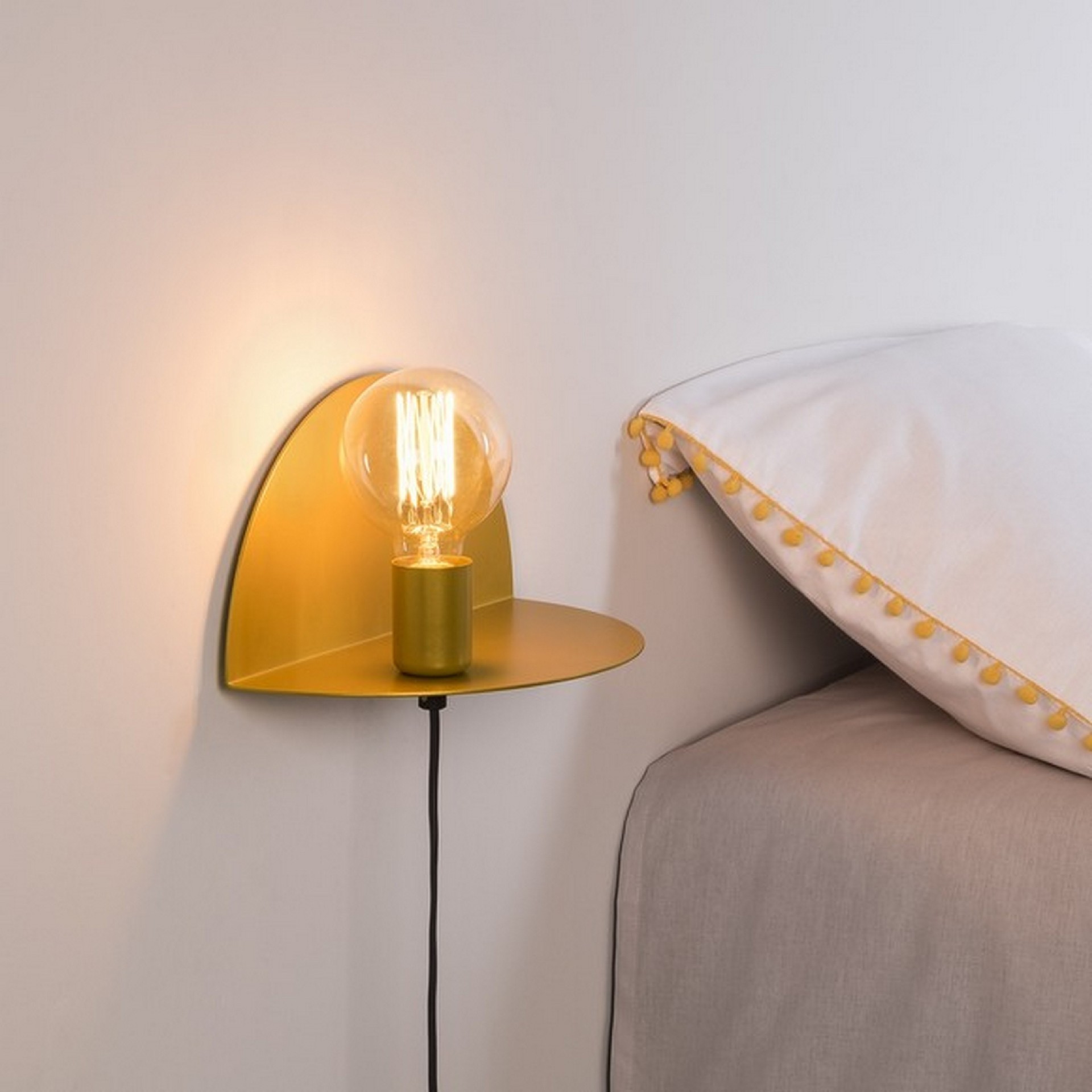 HOMEMANIA Lampada a Parete Shelfie, oro in metallo, oro, , large