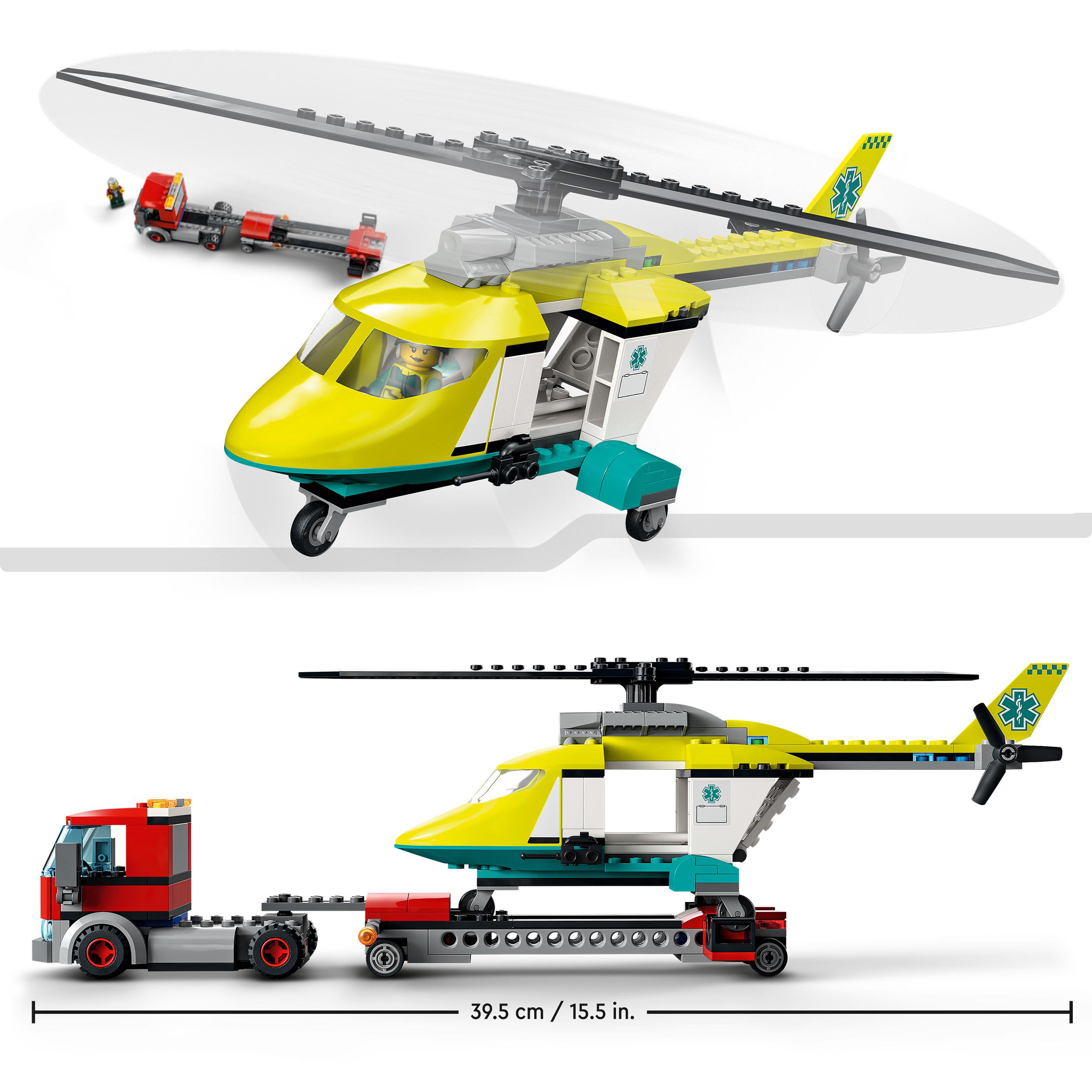 LEGO City Great Vehicles Trasportatore di Elicotteri di Salvataggio, Camion Gioc 60343, , large