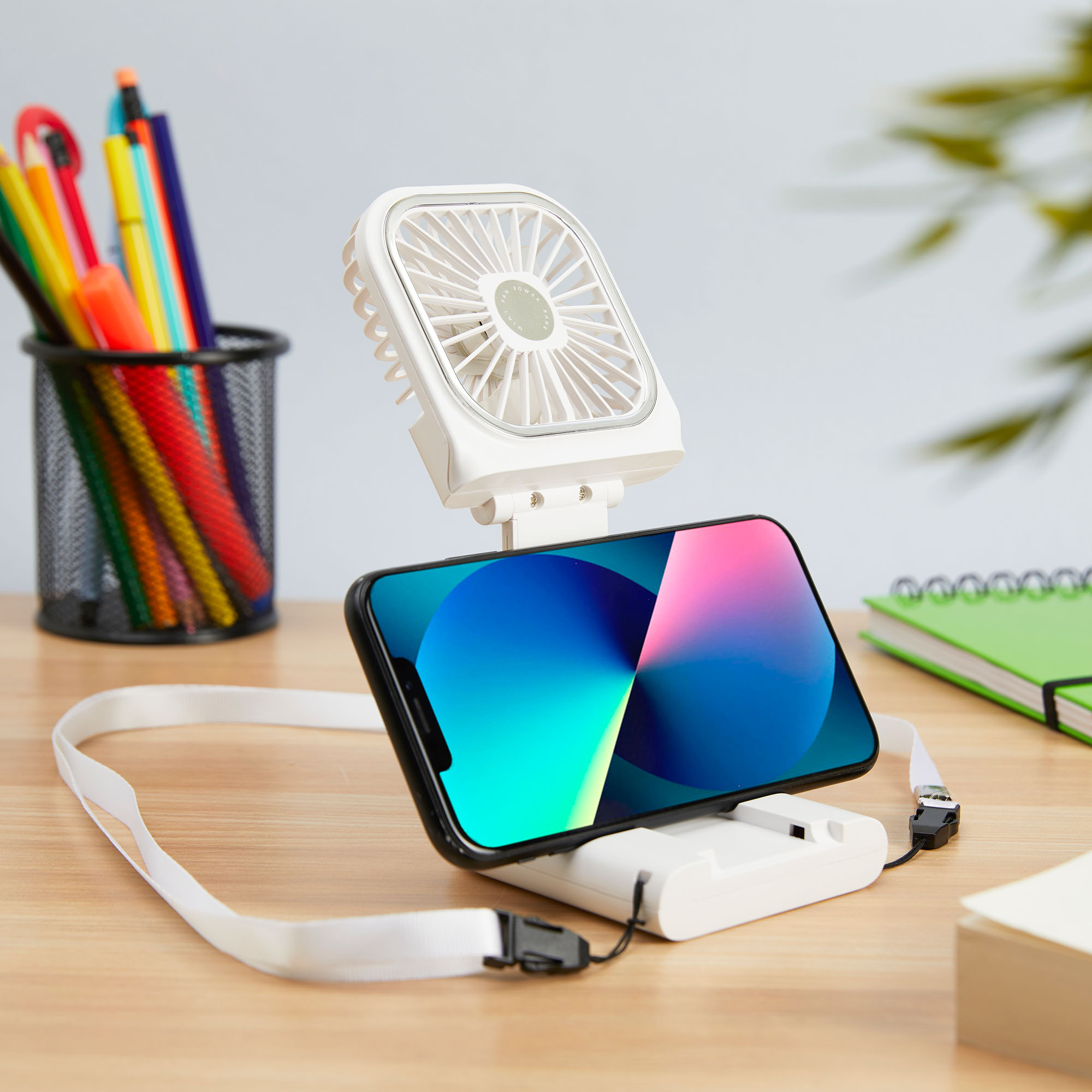 Mini ventilatore portatile ricaricabile con power bank, , large