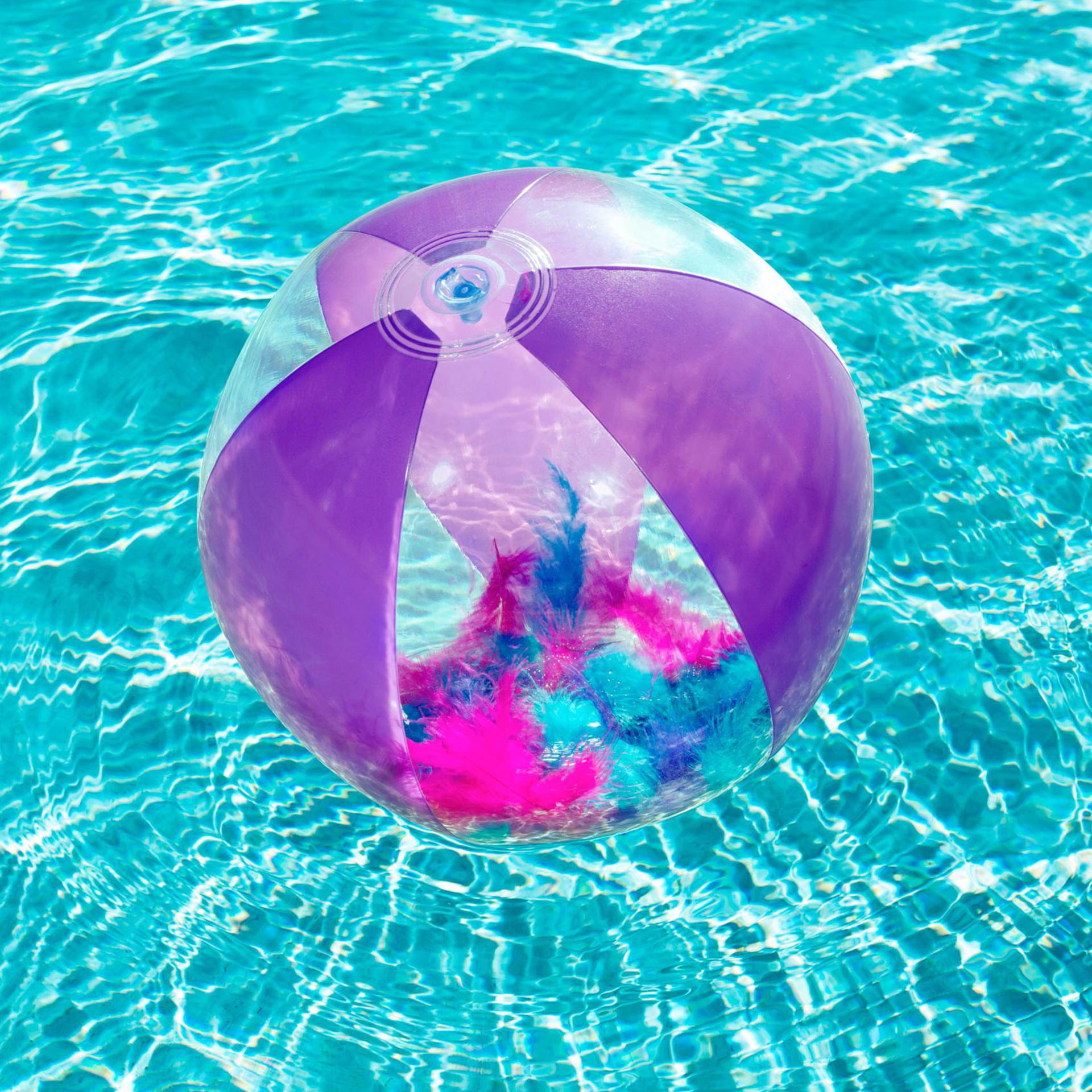Pallone da spiaggia con piume, , large