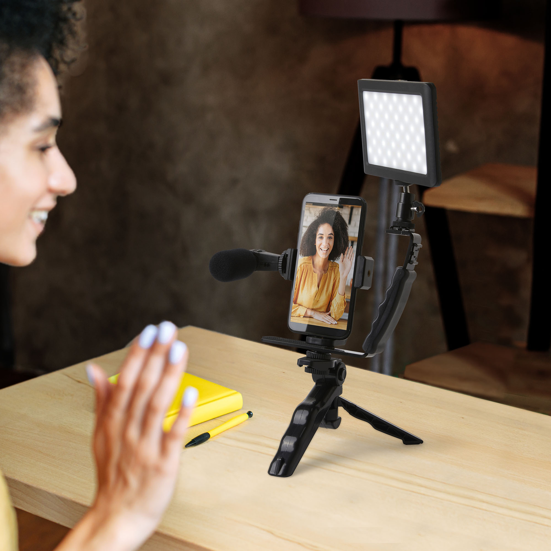 Kit Luce Per Selfie Con Microfono, , large