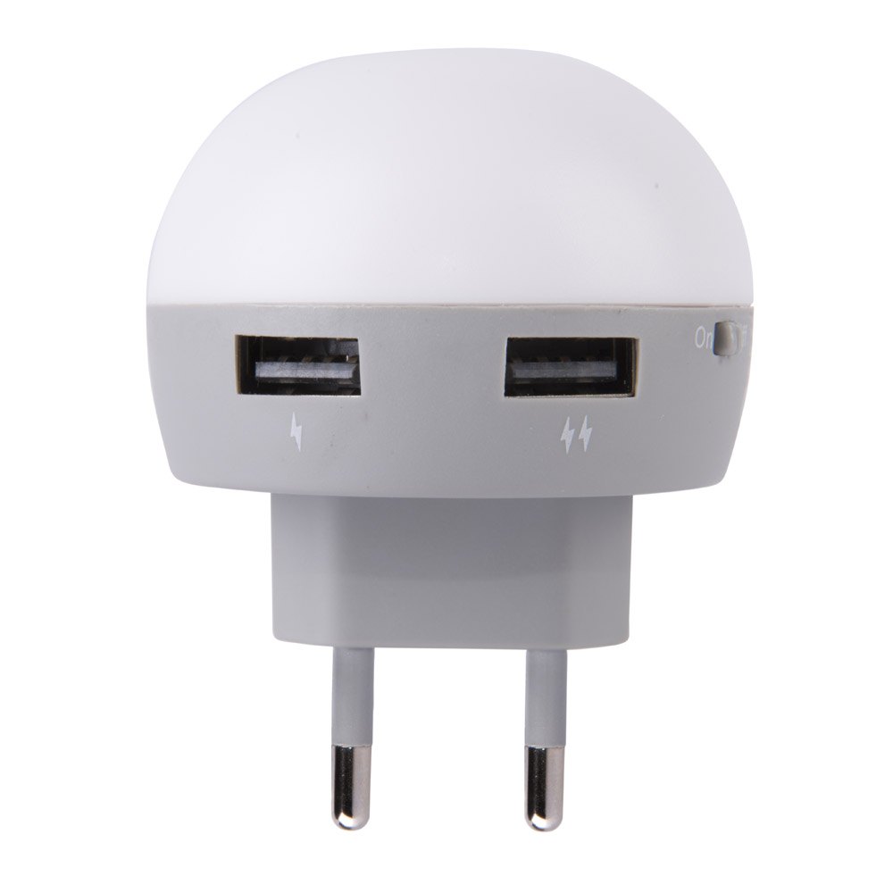 Luce notturna con doppia presa USB, , large