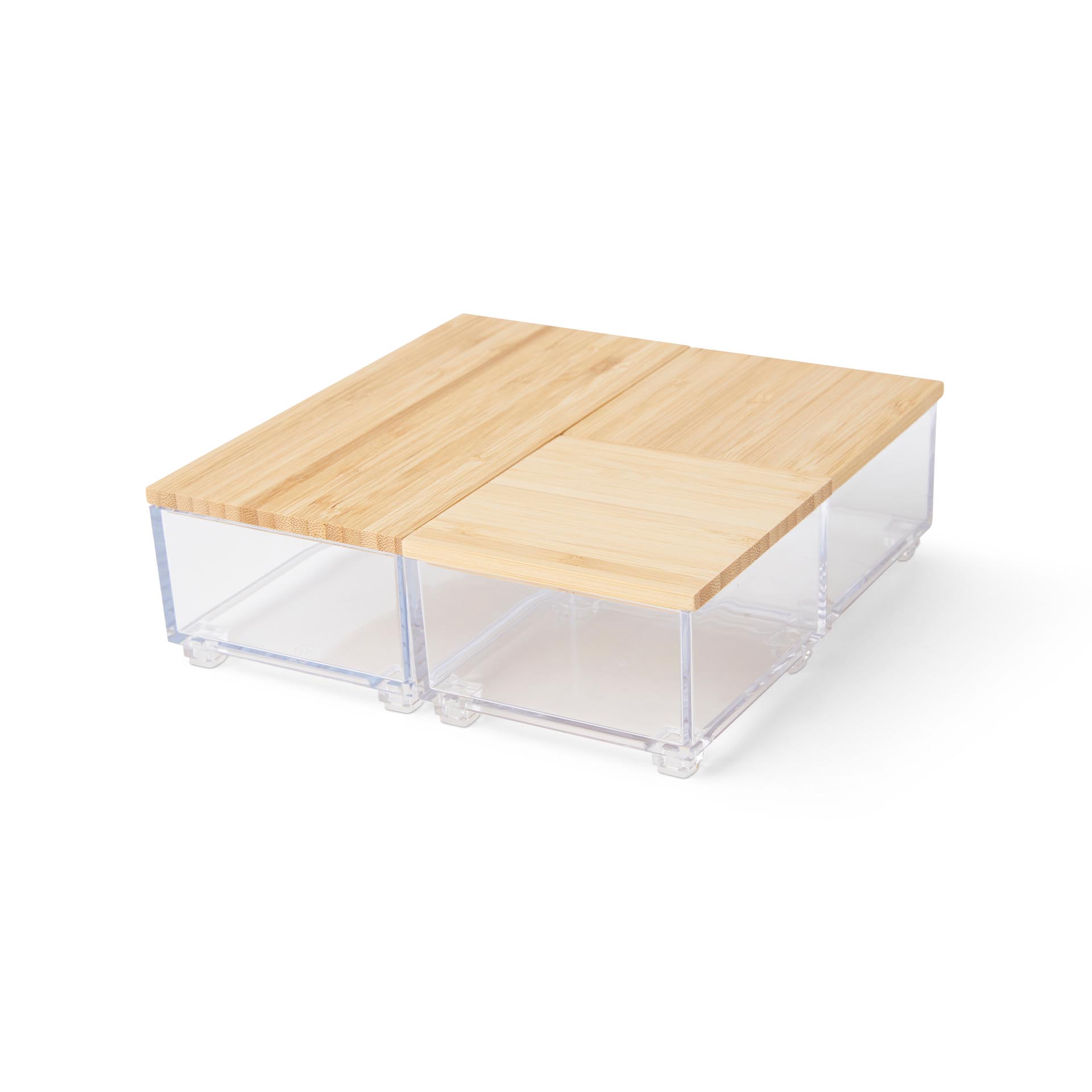 Contenitore con coperchio in bambù - Set da 3 pz, , large