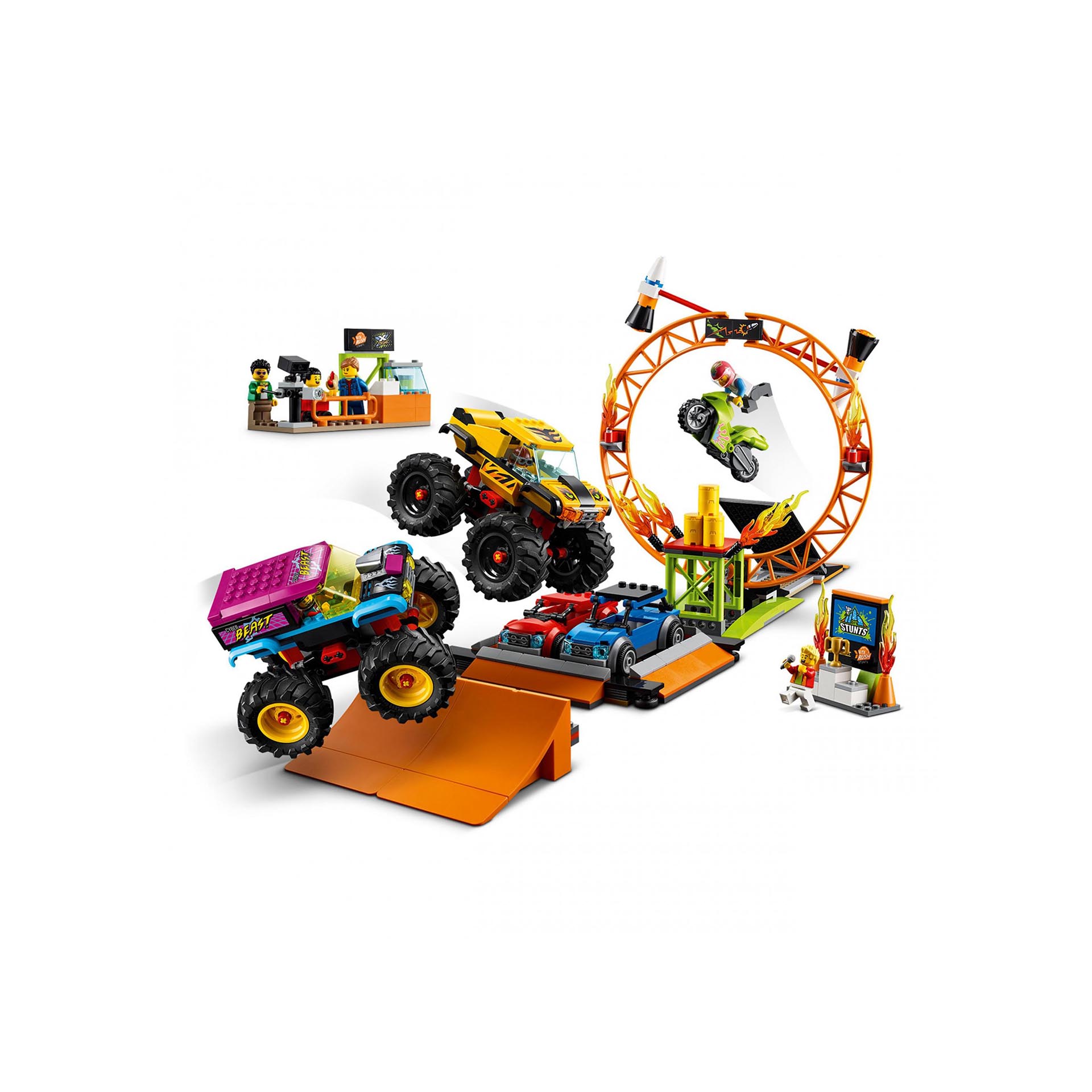 LEGO City Stuntz Arena dello Stunt Show, Set con 2 Monster Truck Giocattolo, 2 A 60295, , large
