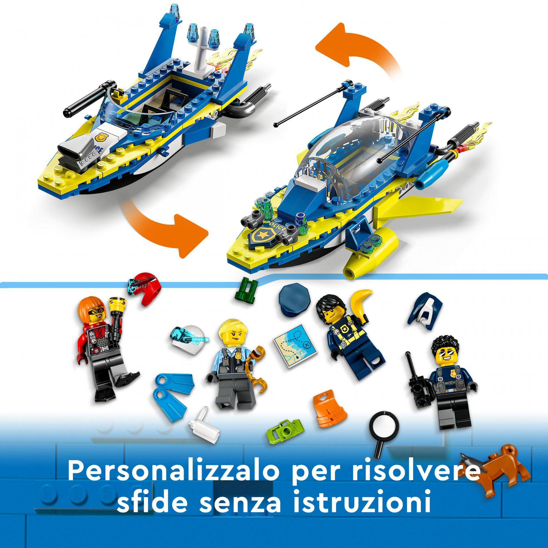 LEGO City Missioni Investigative della Polizia Marittima, Set Costruzioni con Av 60355, , large
