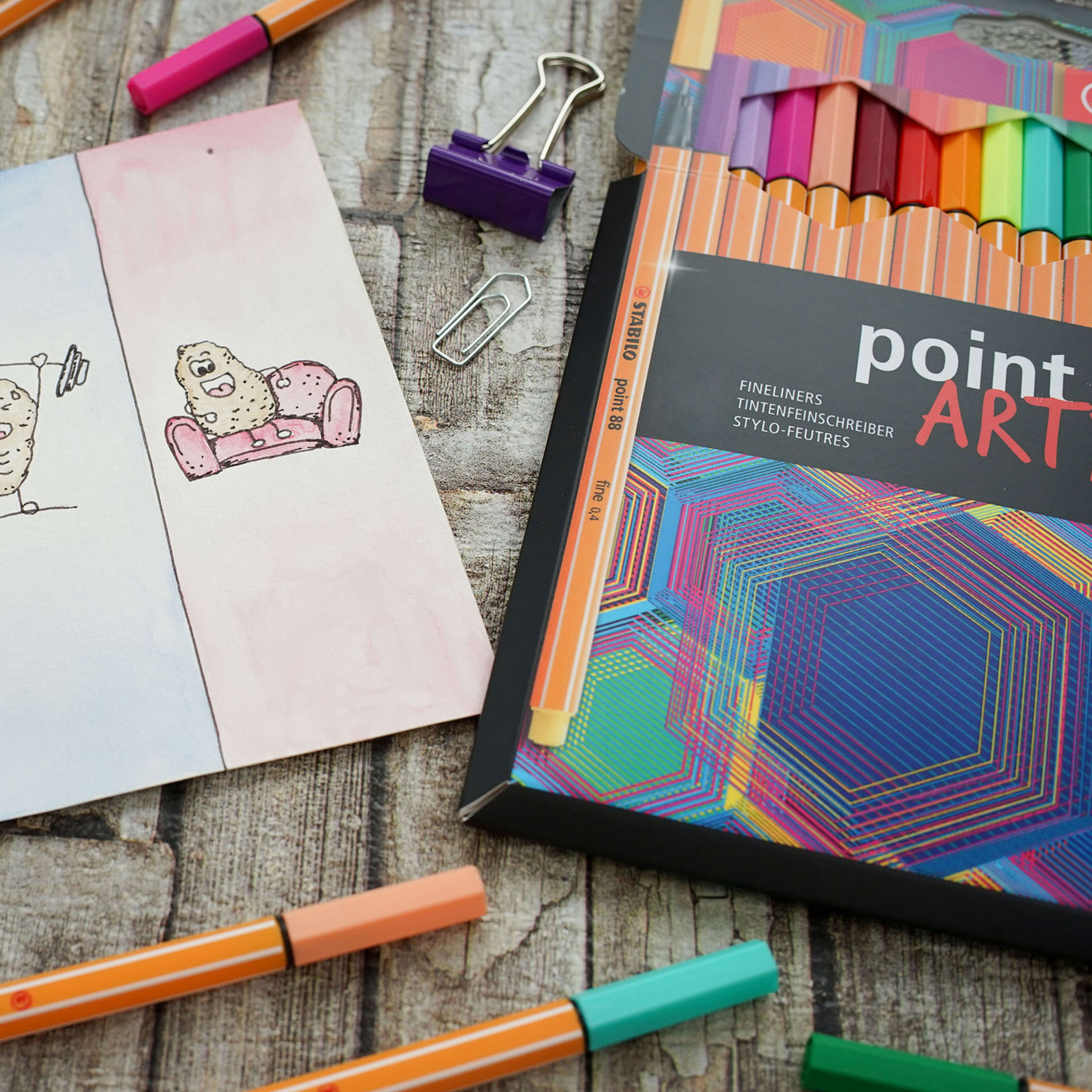 Fineliner - STABILO point 88 - ARTY - Astuccio da 18 con appendino, , large
